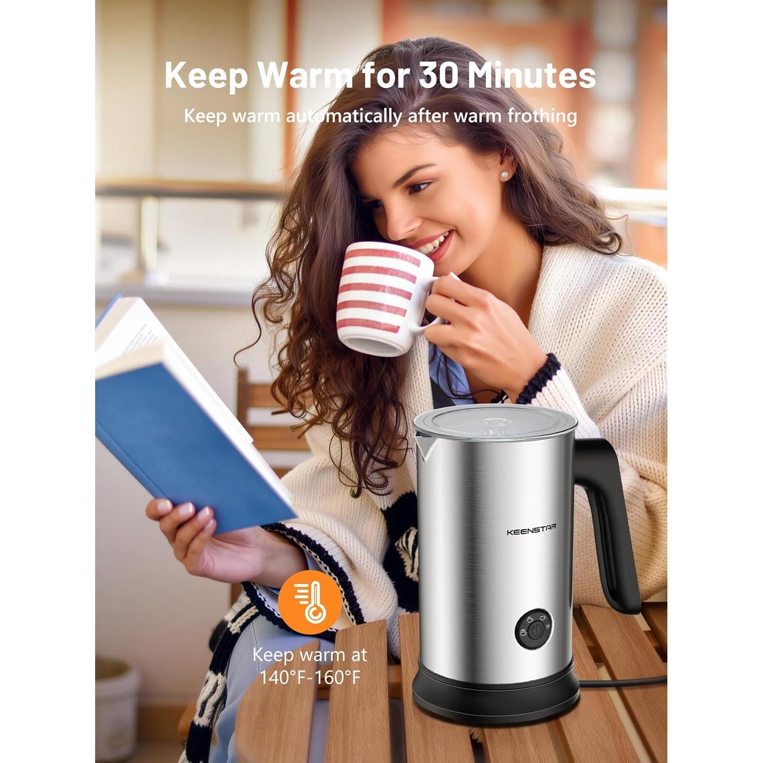 Espumador de Leche Eléctrico Keenstar MK701A 240ml Acero Inoxidable