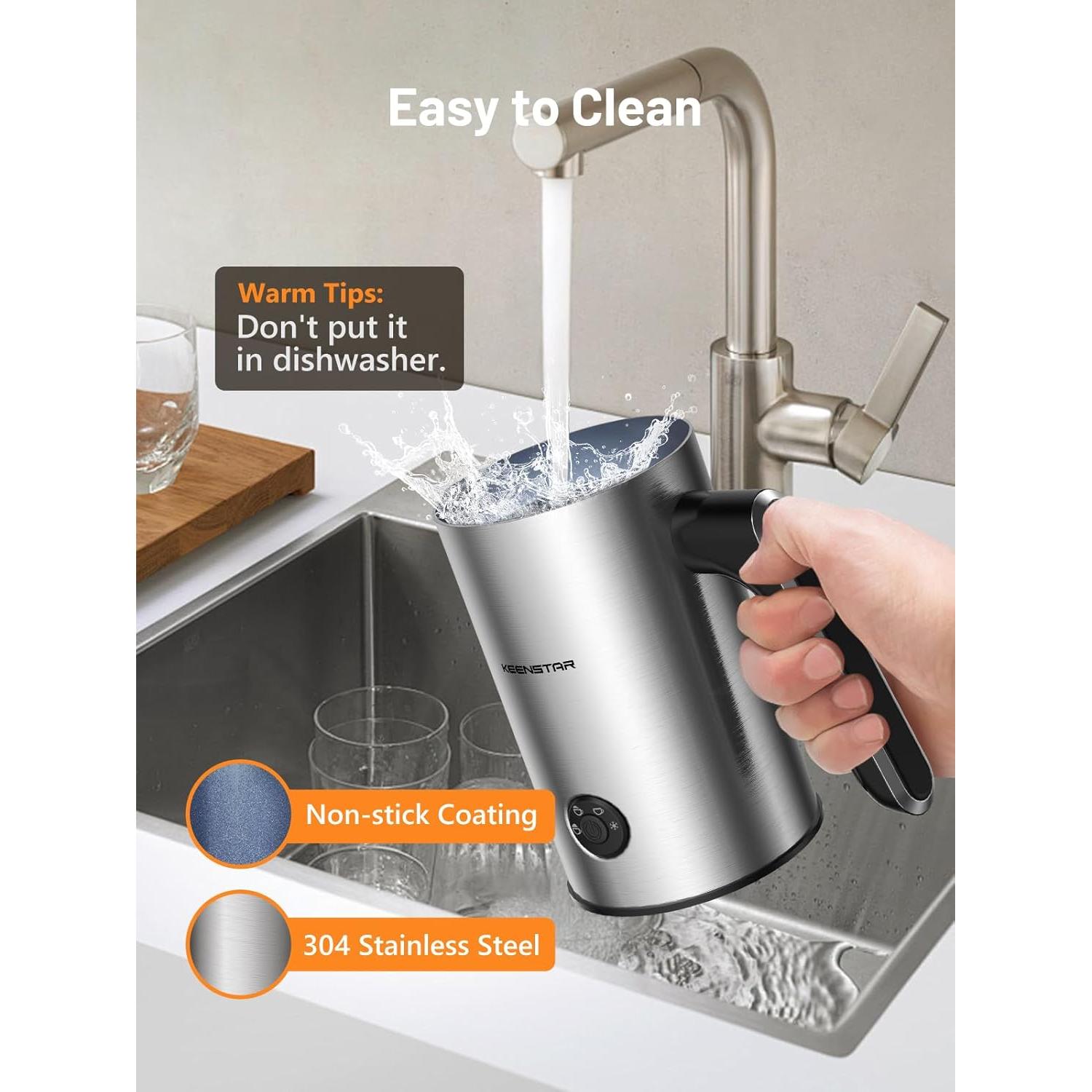 Espumador de Leche Eléctrico Keenstar MK701A 240ml Acero Inoxidable