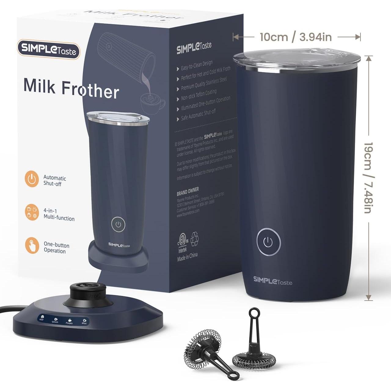 Espumador de Leche Eléctrico SIMPLETASTE 4-en-1 Azul 240ml