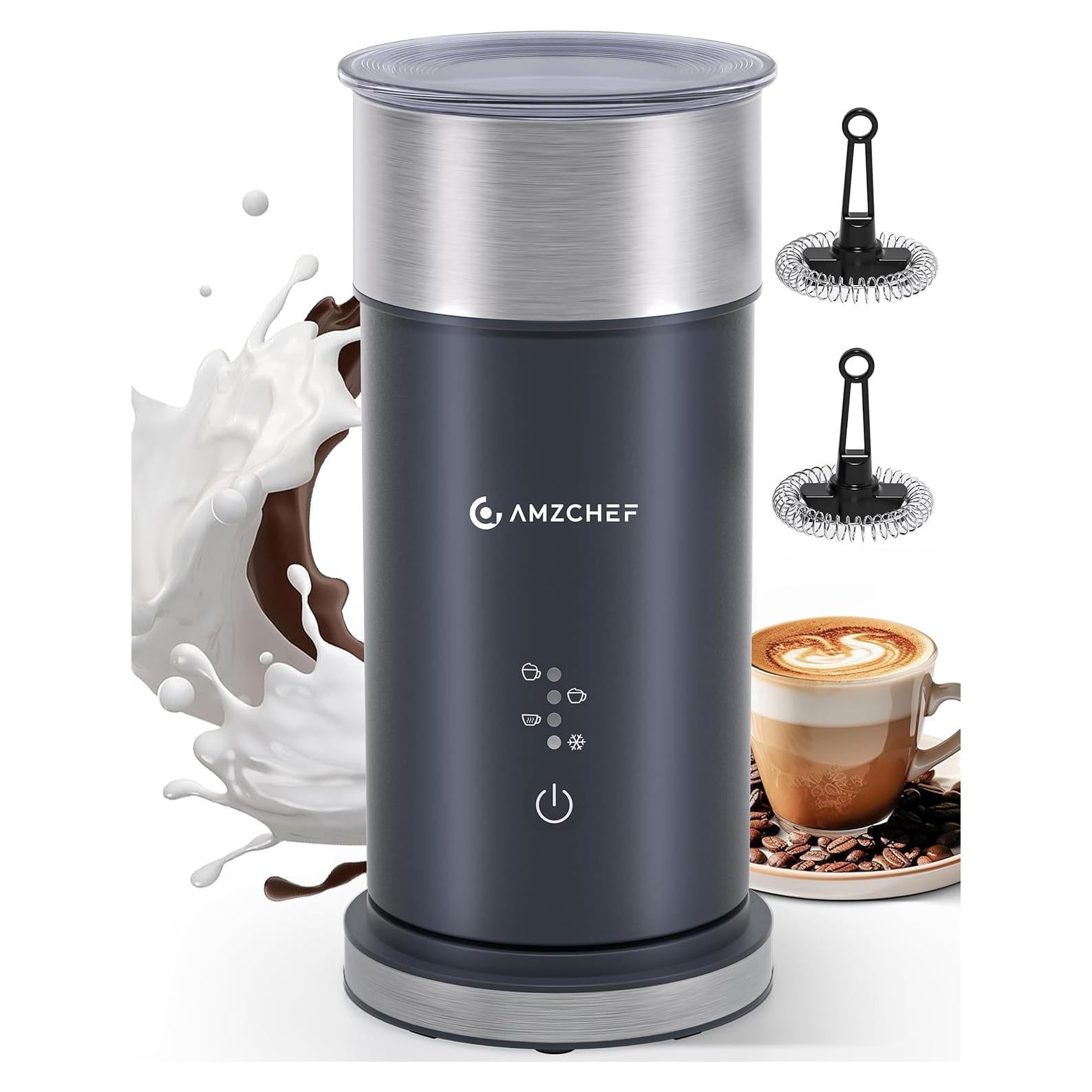 Espumador de Leche Eléctrico AMZCHEF MMF-827 4 en 1 Negro