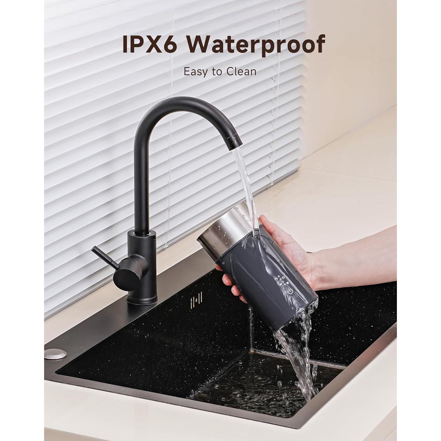 Espumador de Leche Eléctrico AMZCHEF MMF-827 4 en 1 Negro