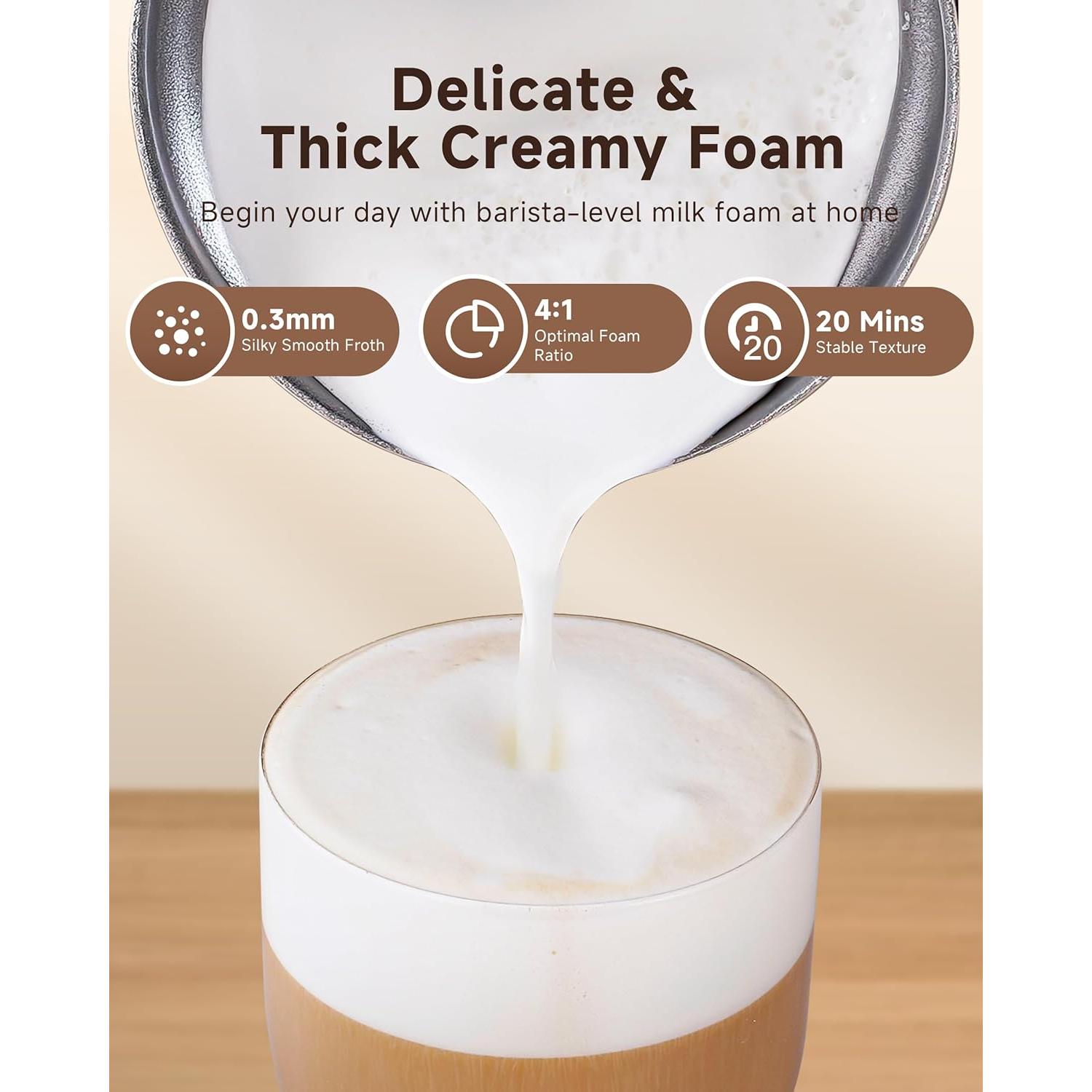 Espumador de Leche Eléctrico AMZCHEF MMF-827 4 en 1 Negro