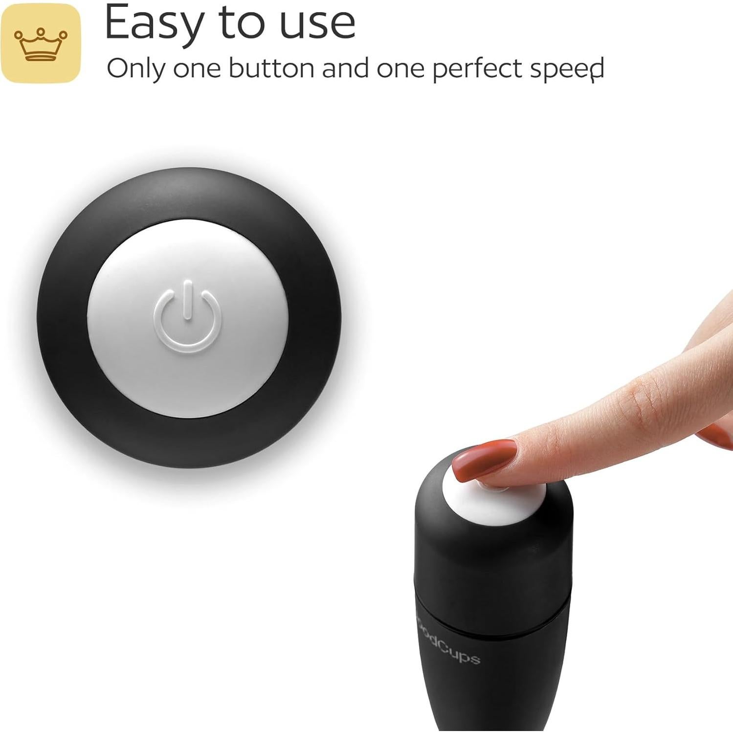 Espumador de Leche GoodCups Negro - Batidor Eléctrico Portátil