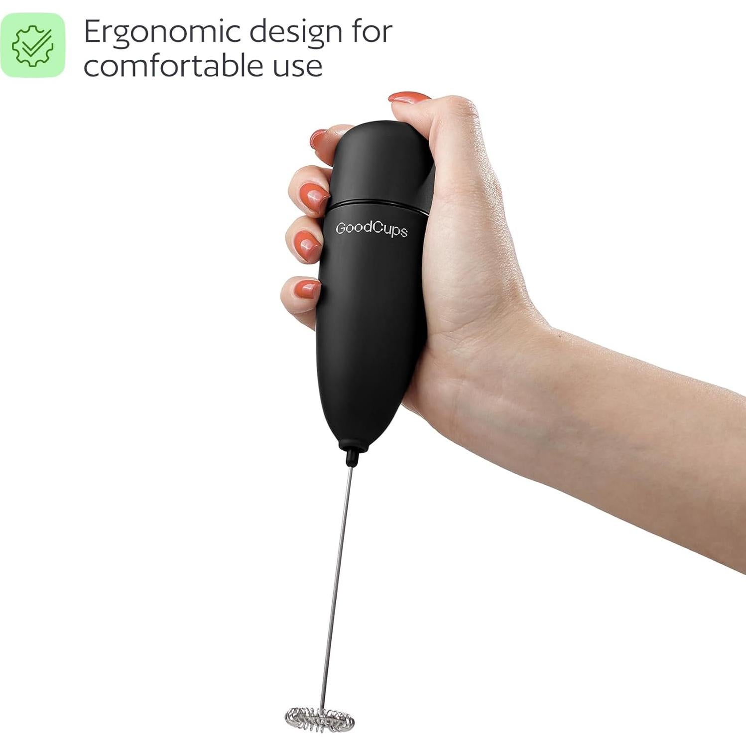 Espumador de Leche GoodCups Negro - Batidor Eléctrico Portátil