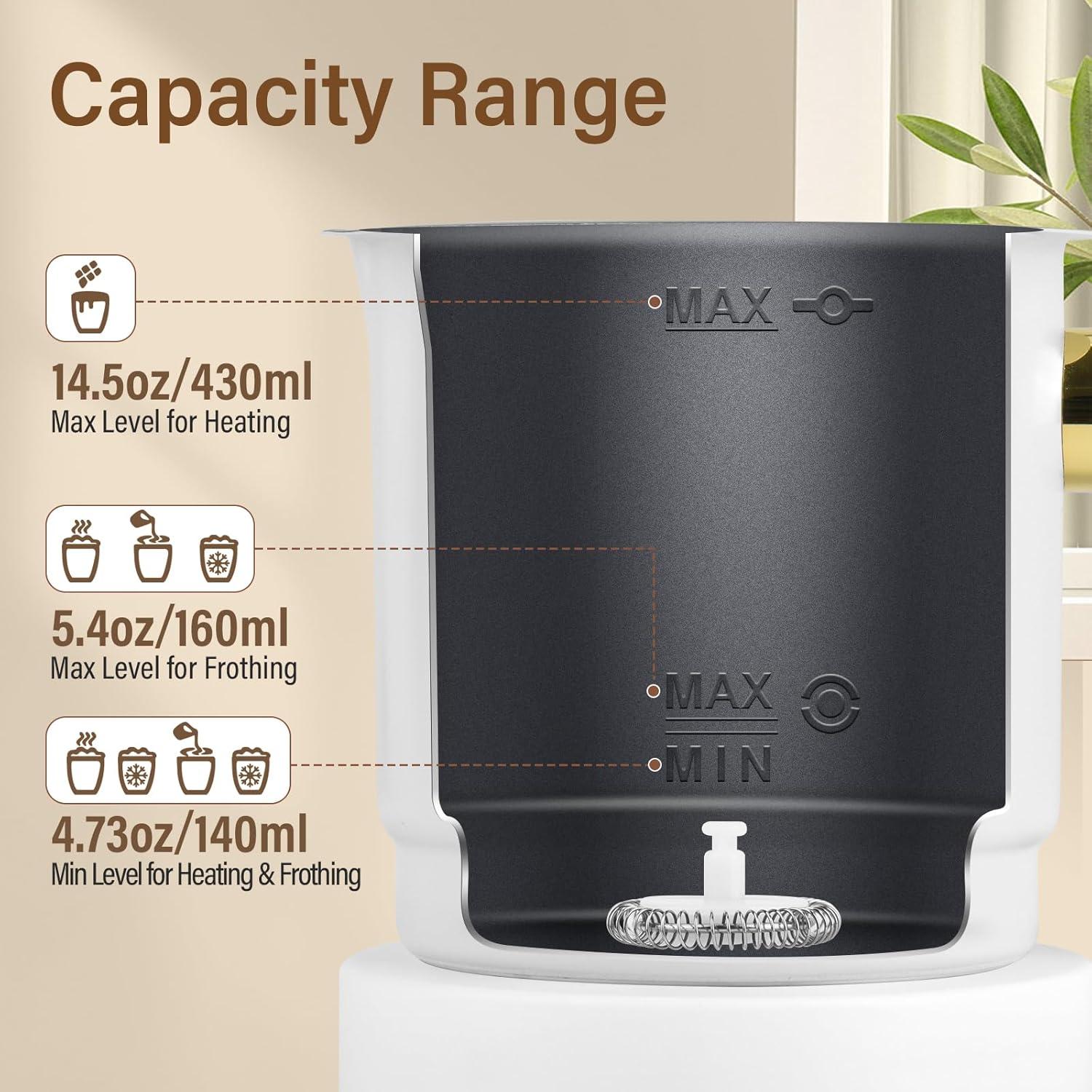 Espumador de Leche Eléctrico FRMITKL 430 ml Acero Inoxidable