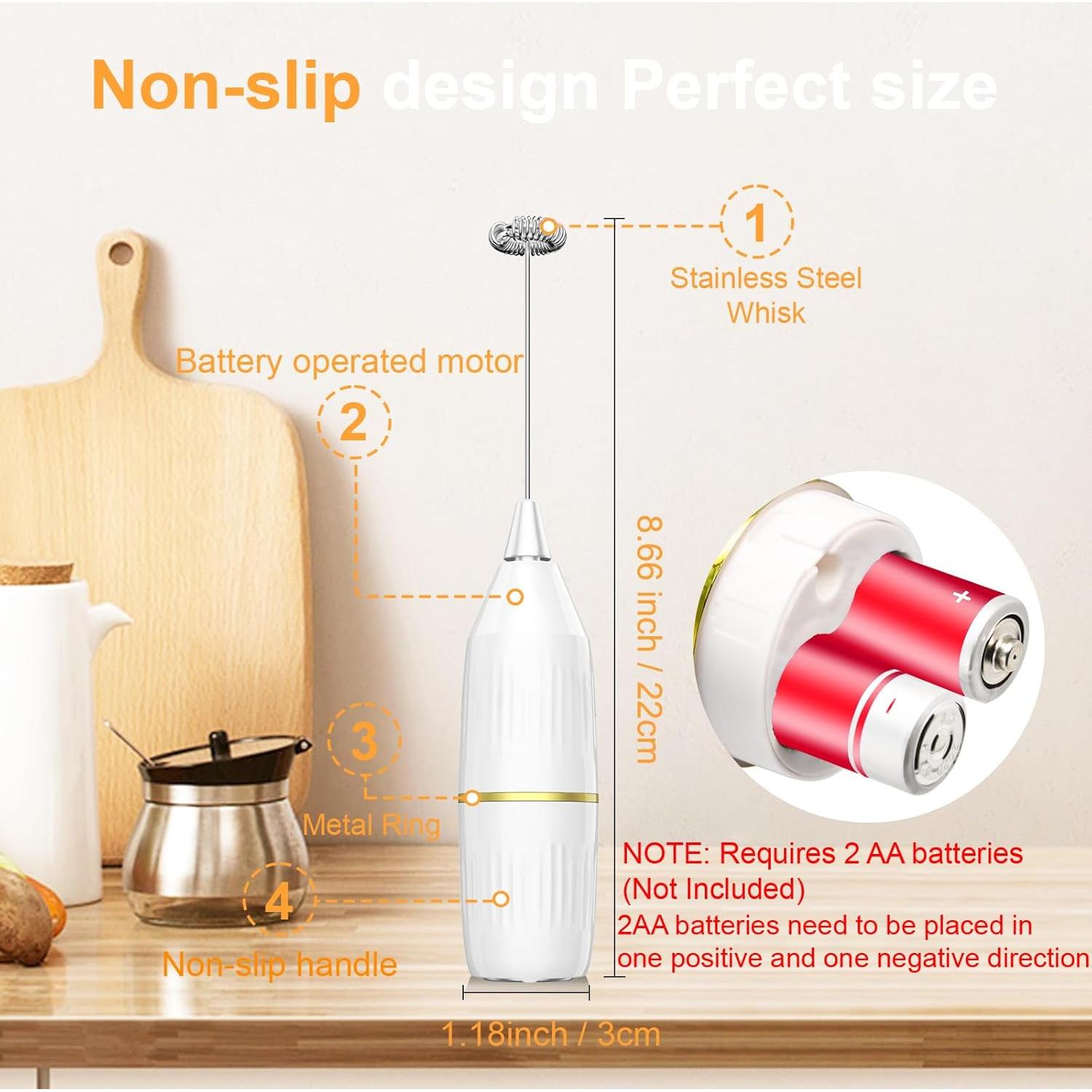 Espumador de Leche Yucime HS100 Inalámbrico Blanco 2 en 1