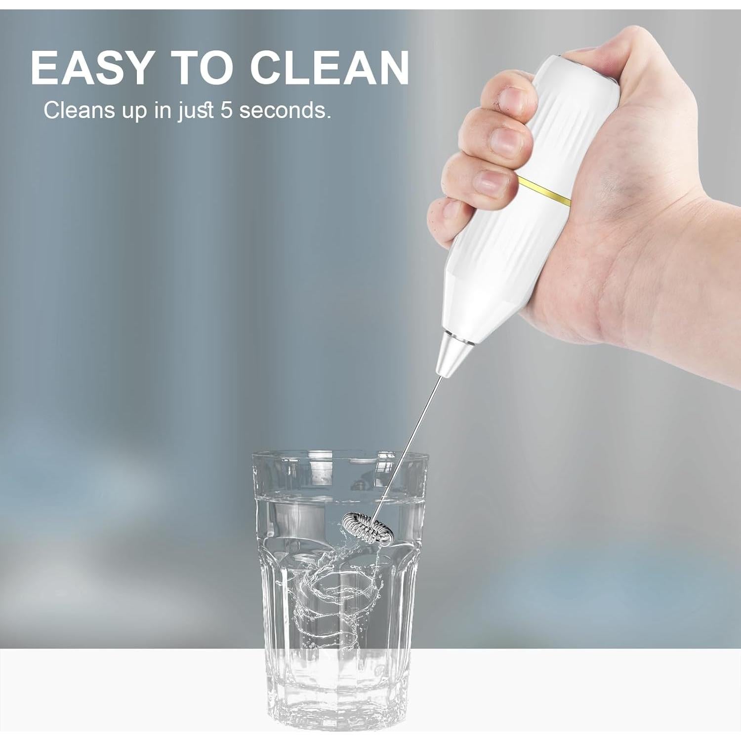 Espumador de Leche Yucime HS100 Inalámbrico Blanco 2 en 1