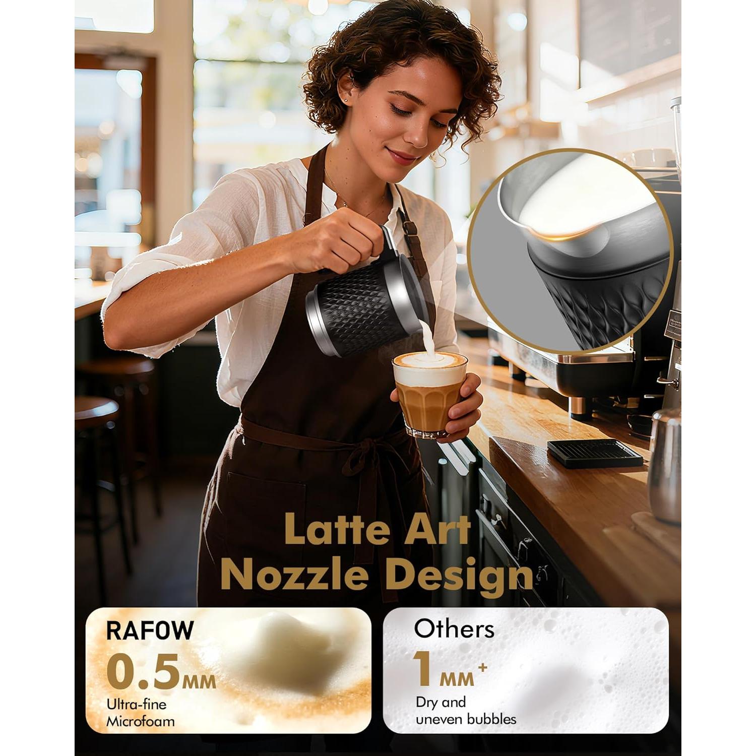 Espumador de Leche Eléctrico Rafow 350ml 5 en 1 Automático