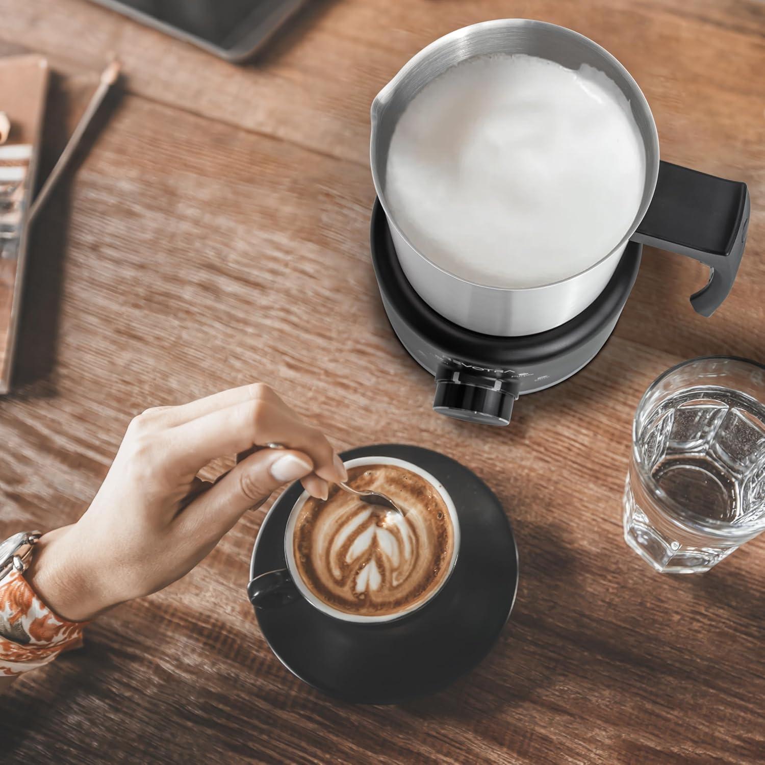 Espumador de Leche Eléctrico REVOTRA 500ml 4-en-1 Acero Inoxidable