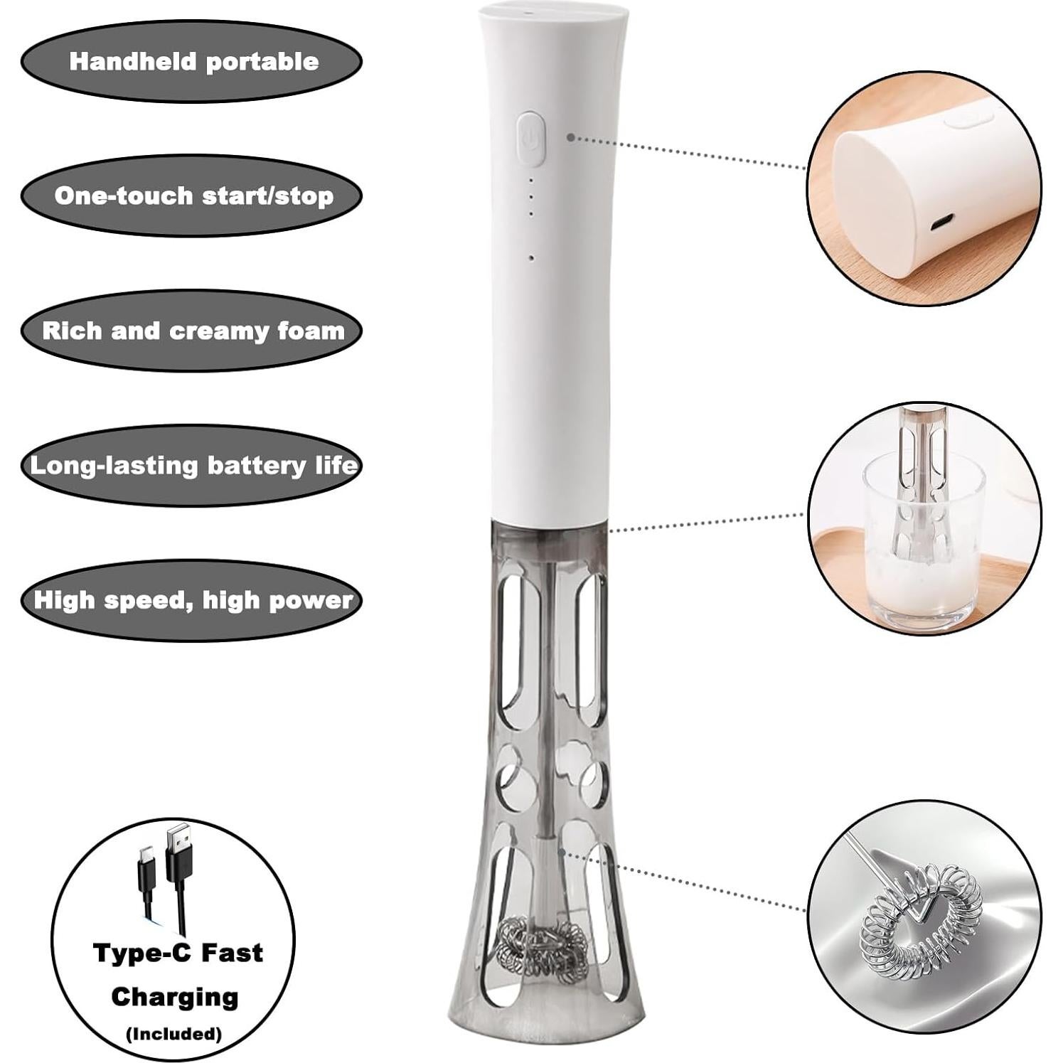 Batidor de Leche Eléctrico DENENTT NPQ04 Silencioso 15s