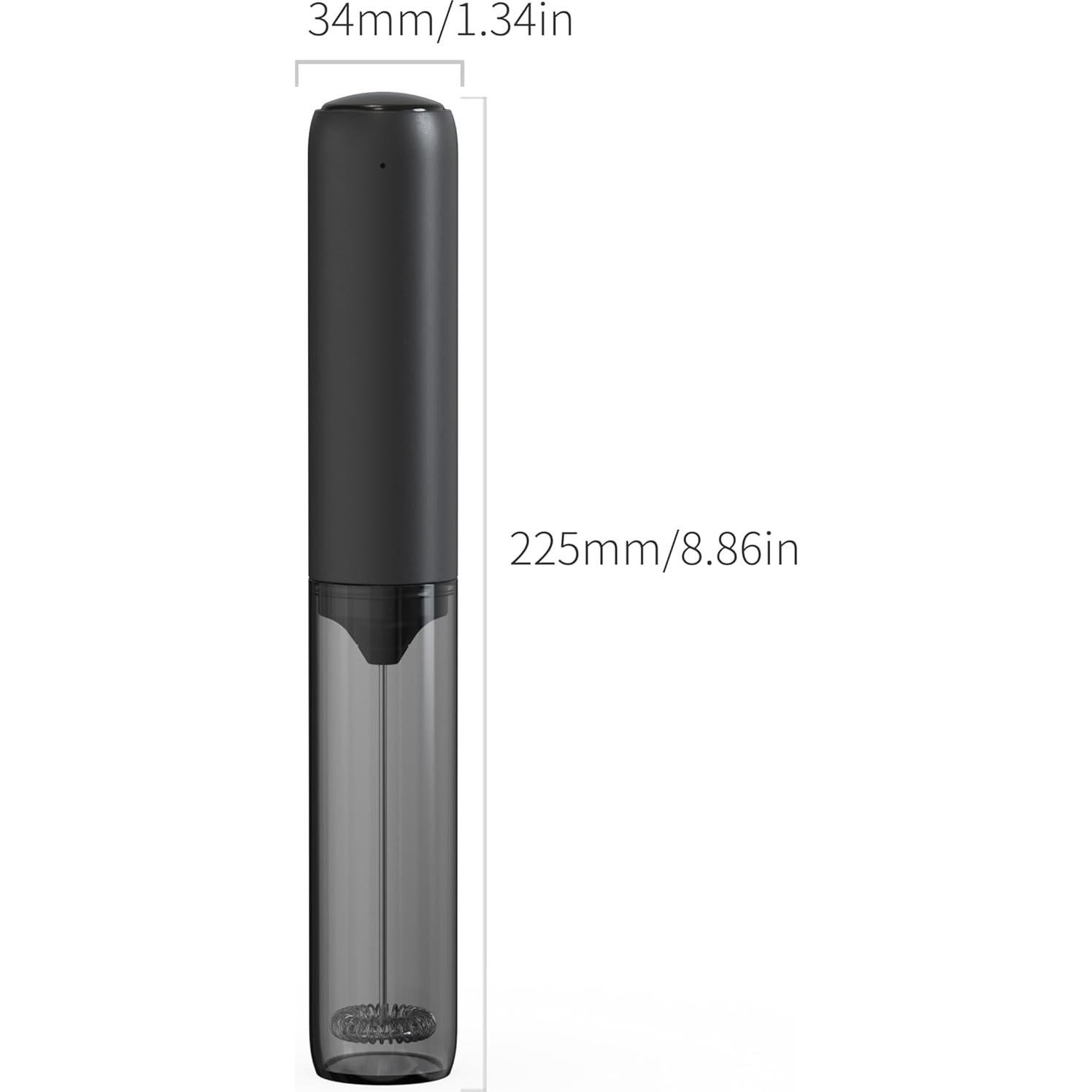 Espumador de Leche Recargable BONACHEF con Tapa, Negro