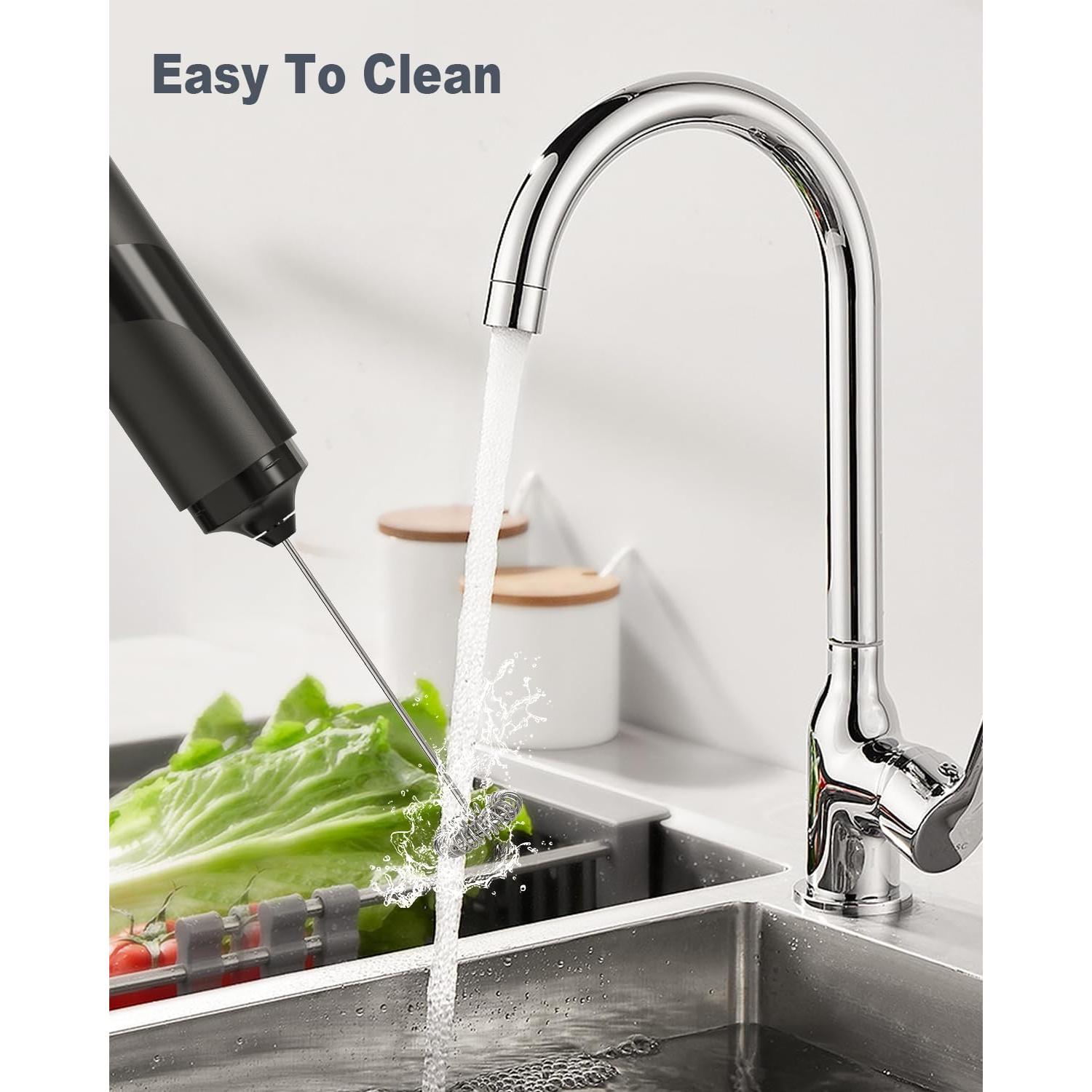 Espumador de Leche Eléctrico JIMYIU MF64-1 0.3L Negro