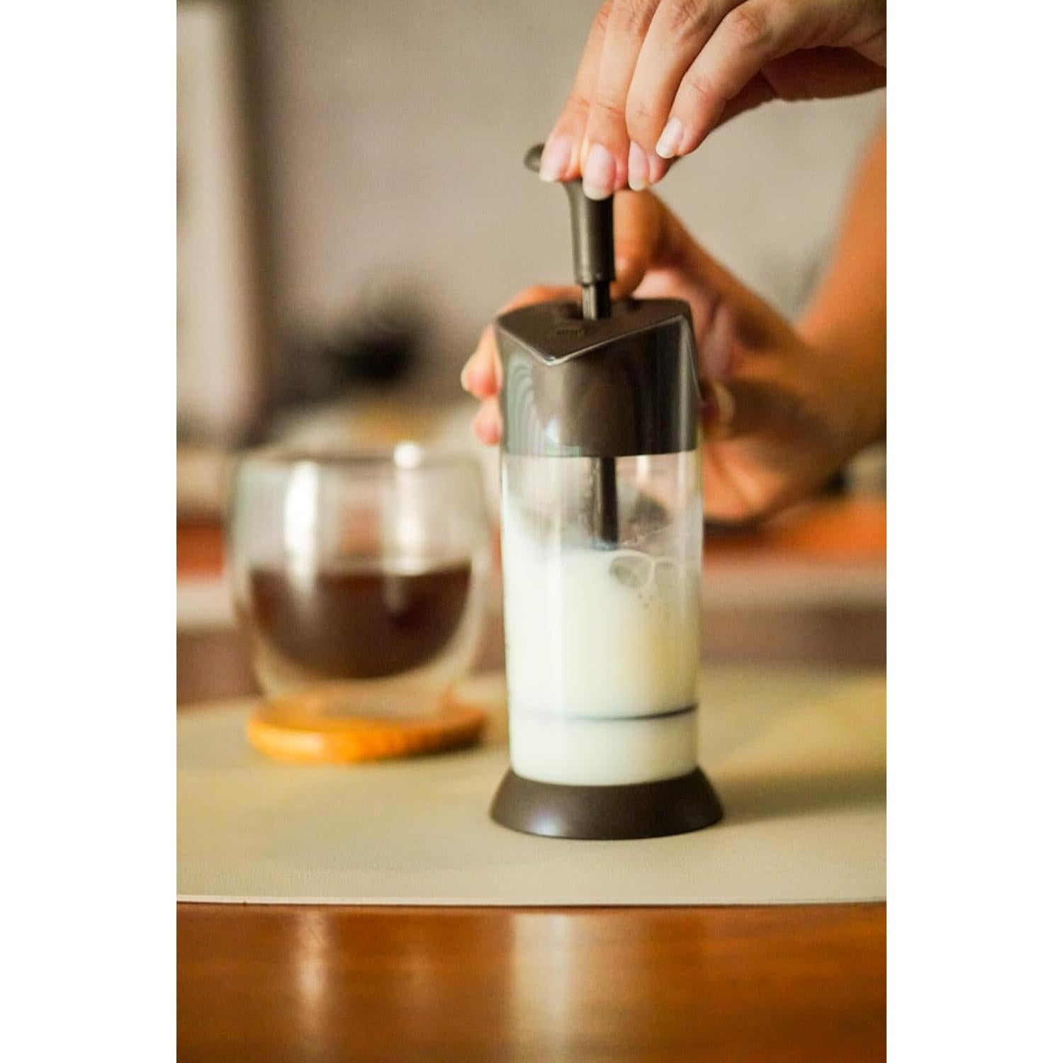 Espumador de Leche Manual Pressca 100 ml Negro - Sin BPA