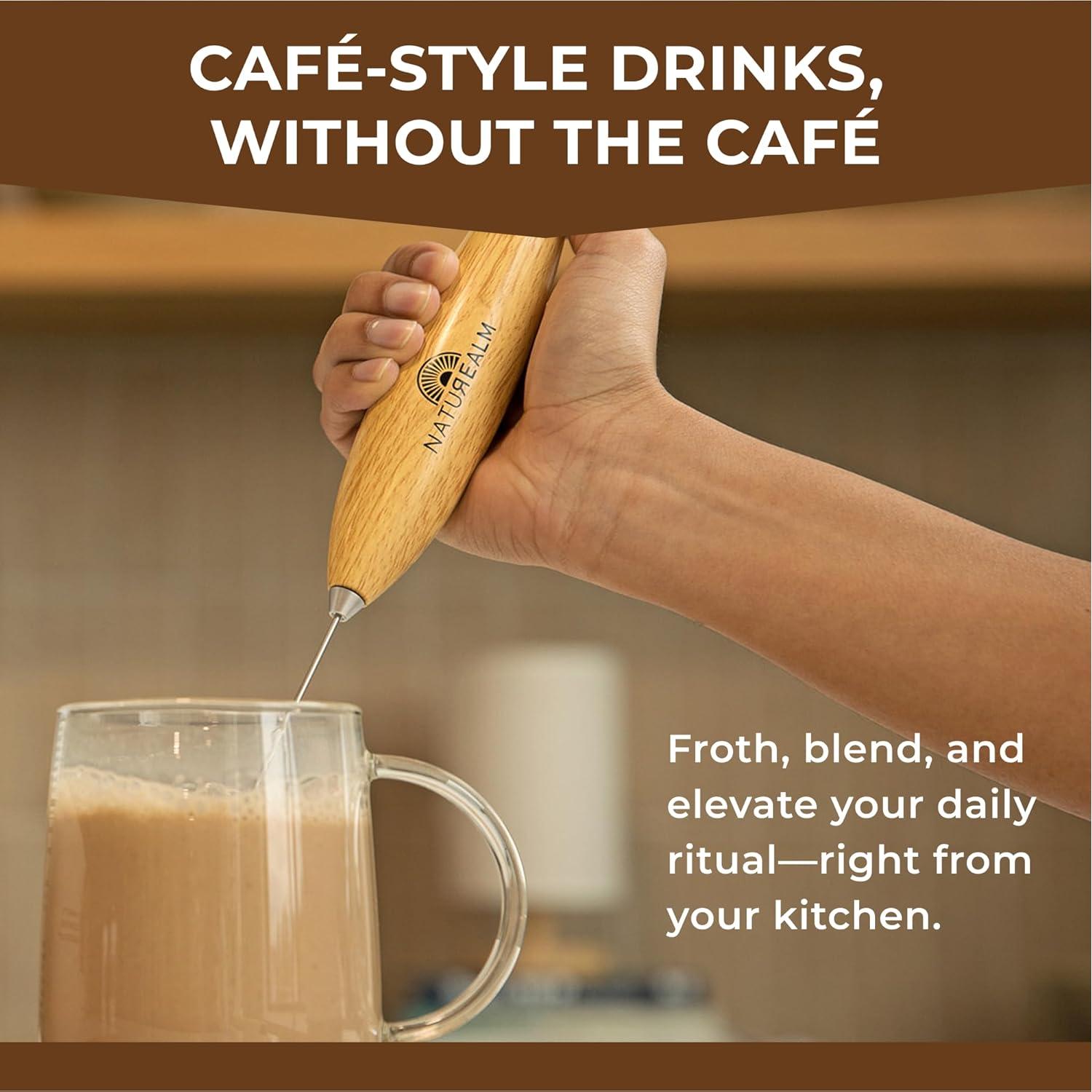 Batidor de Café Naturealm Eléctrico Portátil con Soporte