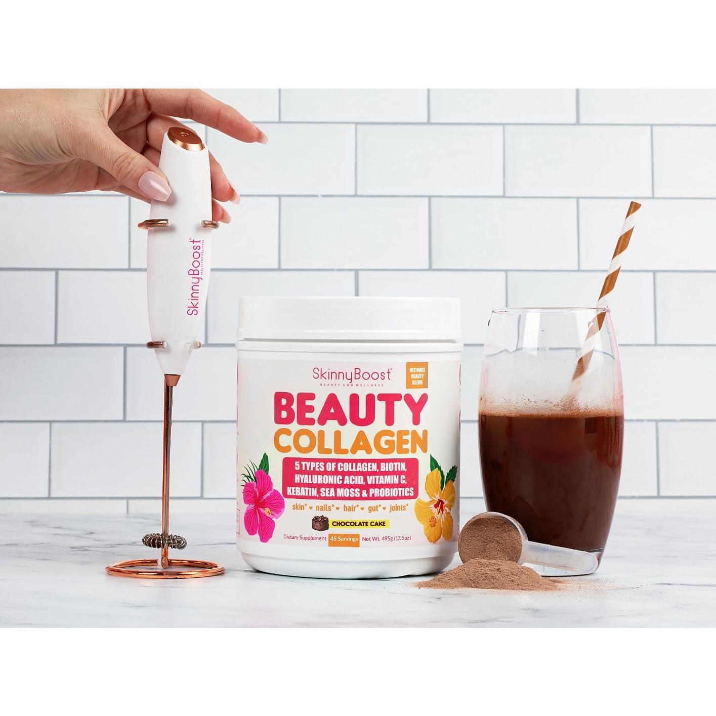 Espumador de Leche Eléctrico SkinnyBoost - Blanco Oro Rosa