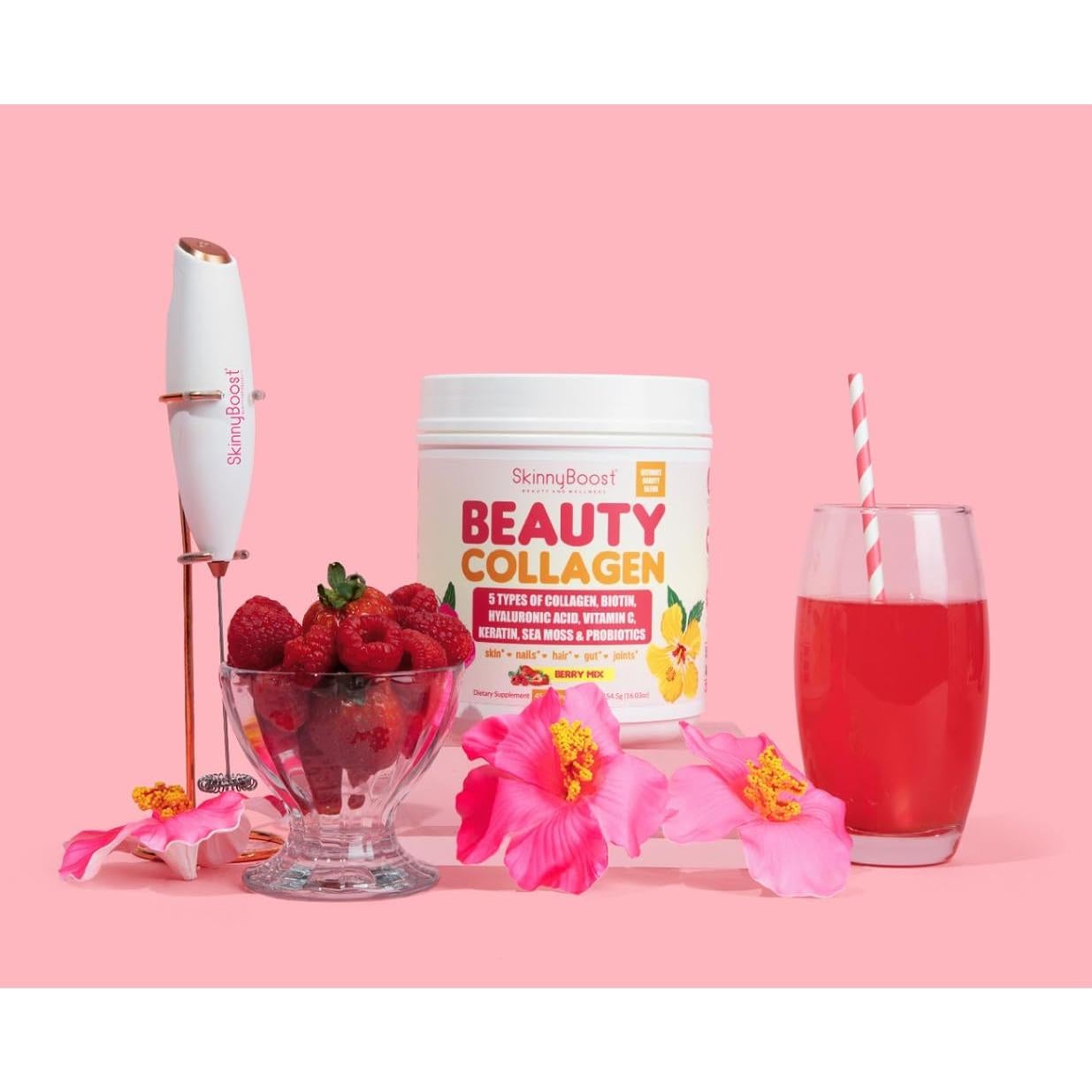 Espumador de Leche Eléctrico SkinnyBoost - Blanco Oro Rosa