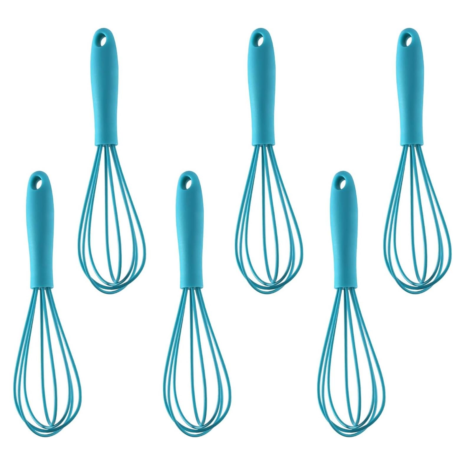 Juego de 6 Batidores de Silicona LZDGZZ - Mini Batidores Azul