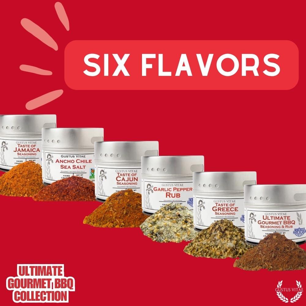Colección de Sazonadores BBQ Gourmet Gustus Vitae - 6 Latas