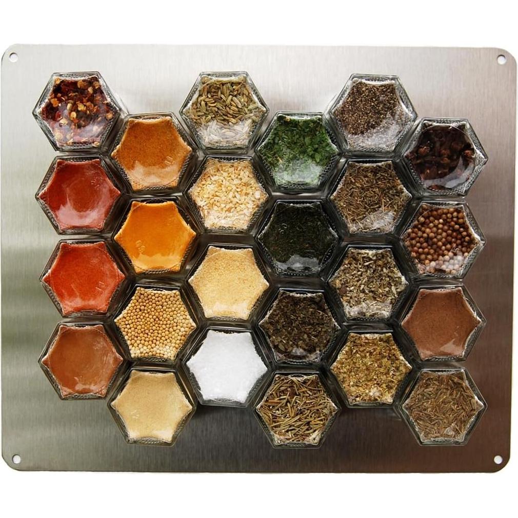 Estante Magnético de Especias Gneiss Spice 24 Tarros Acero Inoxidable