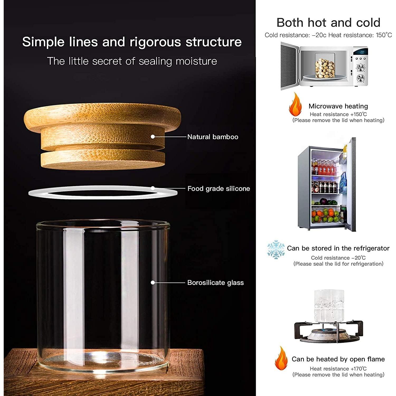 20 Tarros de Especias de Vidrio ZPGXLRZ con Tapas de Bambú 73ml