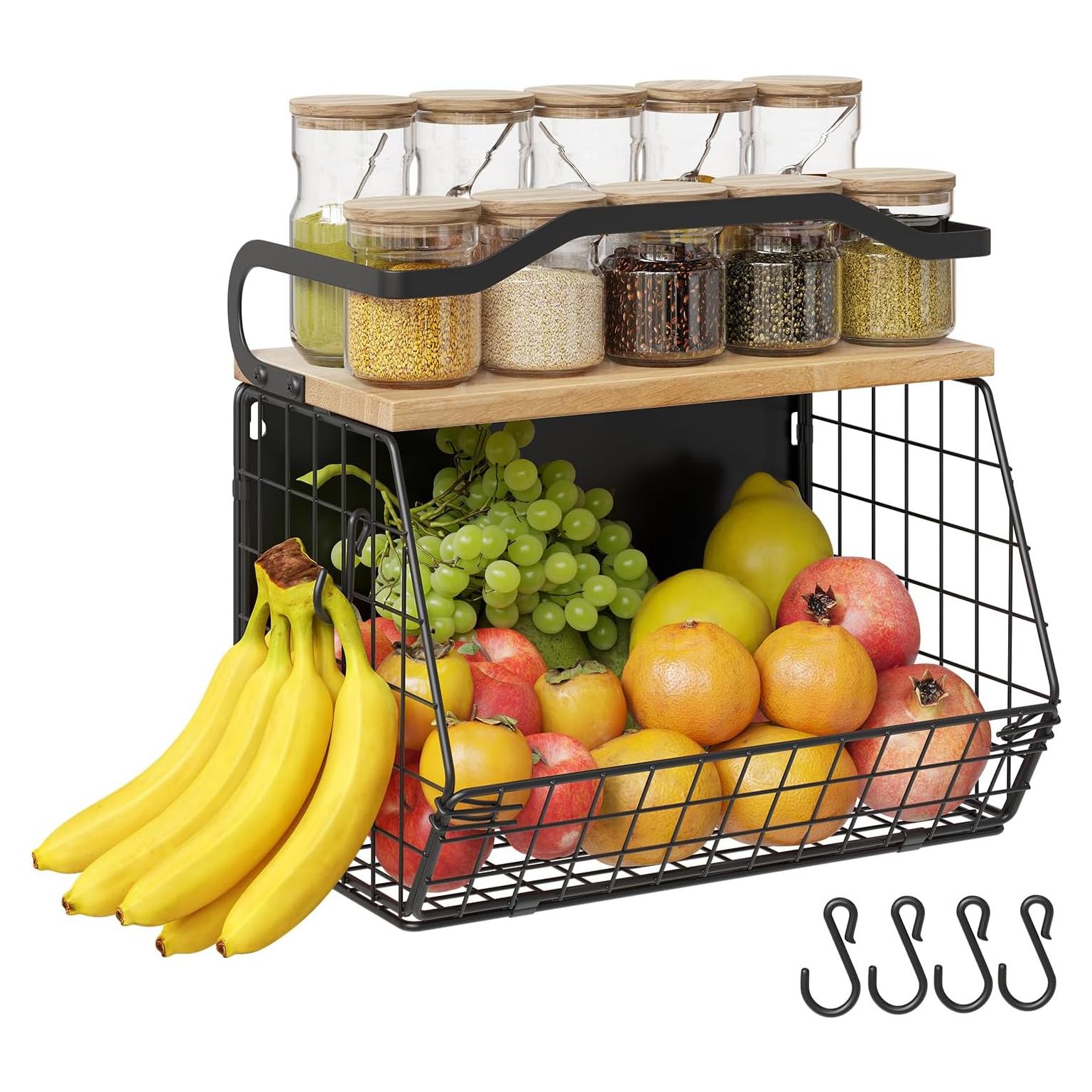 Estante Magnético Mefirt para Nevera con Tapa de Madera 32x20cm