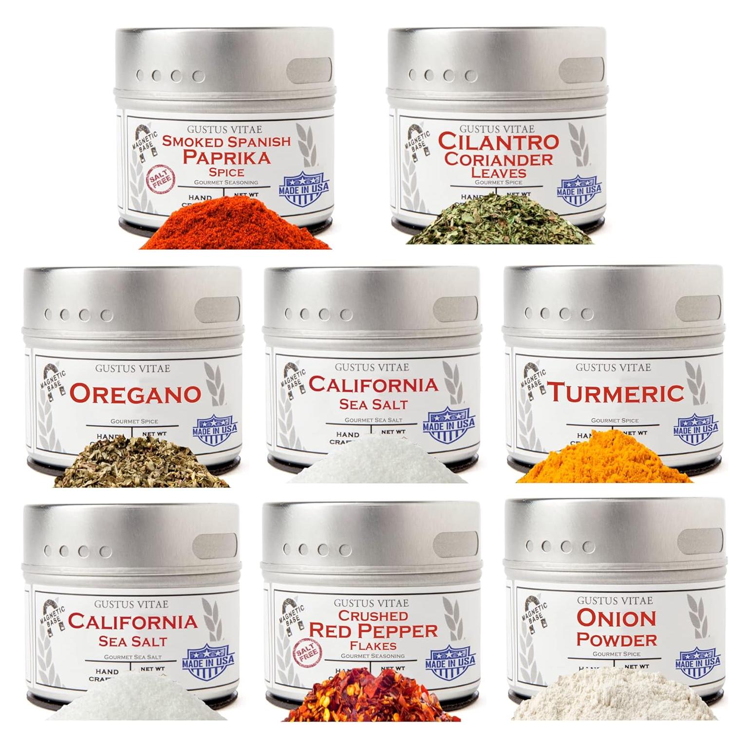 Kit de Especias Gourmet Gustus Vitae - 8 Latas Magnéticas 65g