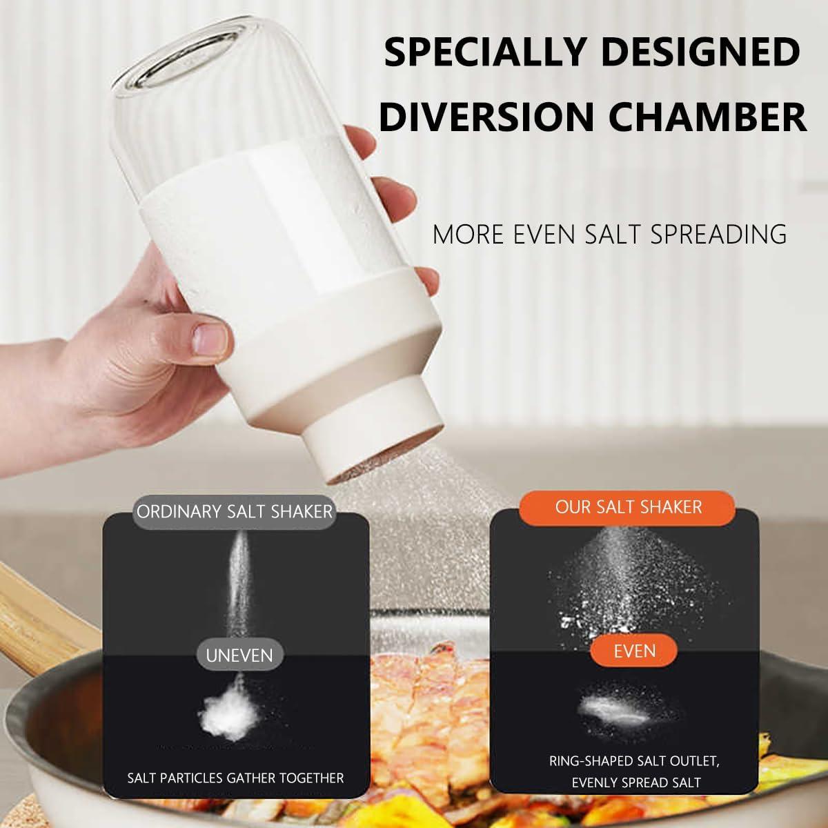 Salero Automedidor YAMKNICE de Vidrio 260ml Libre BPA Gris