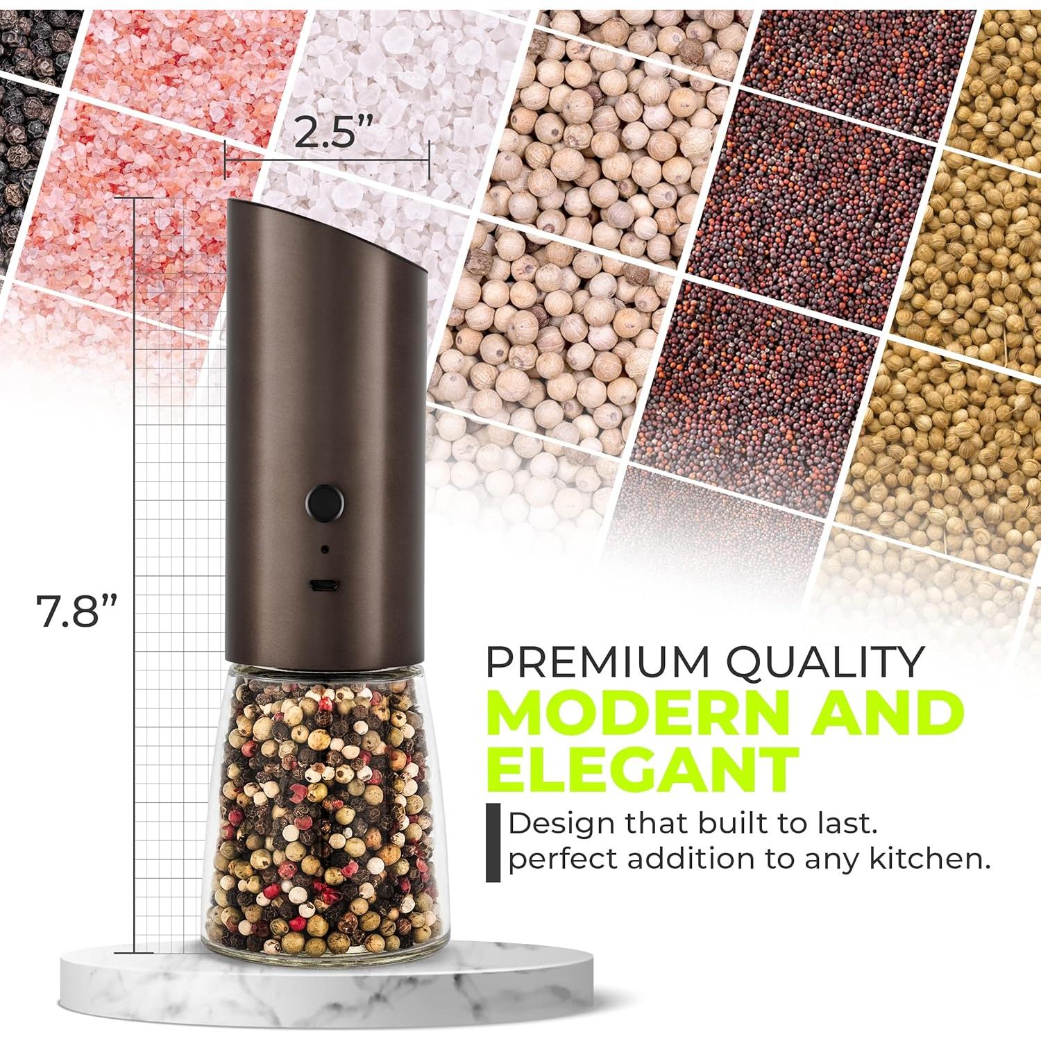 Juego de Molinillos Eléctricos de Sal y Pimienta Kitchen-GO 2 Unidades