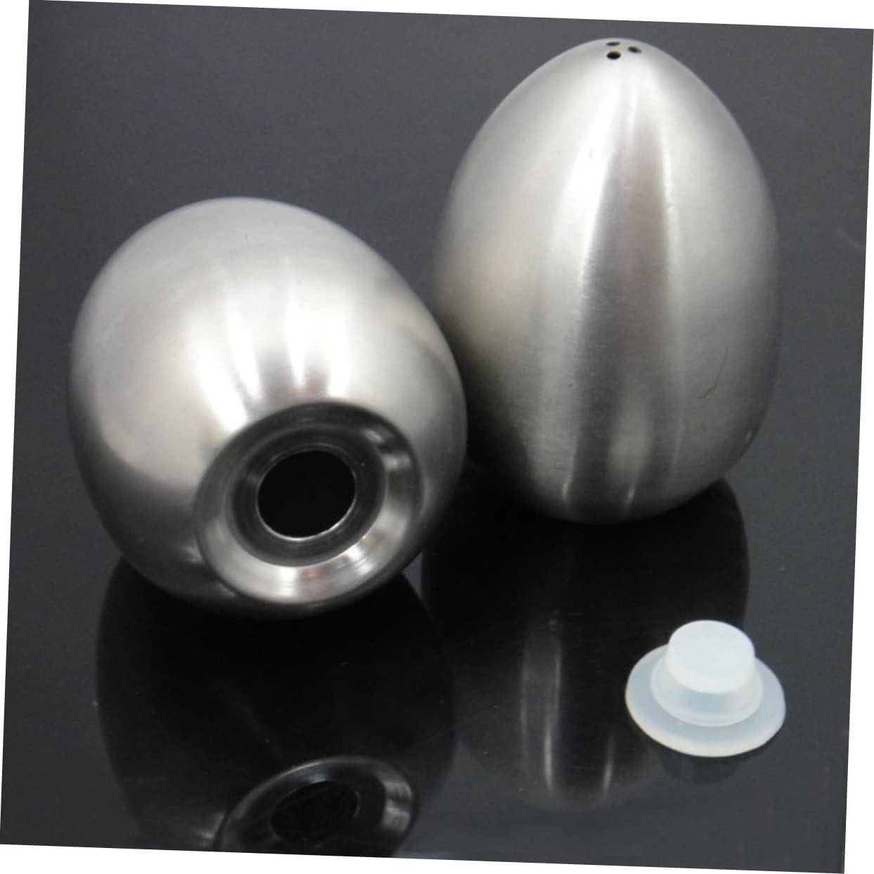 Botellas de Especias en Forma de Huevo Acero Inoxidable STOBAZA