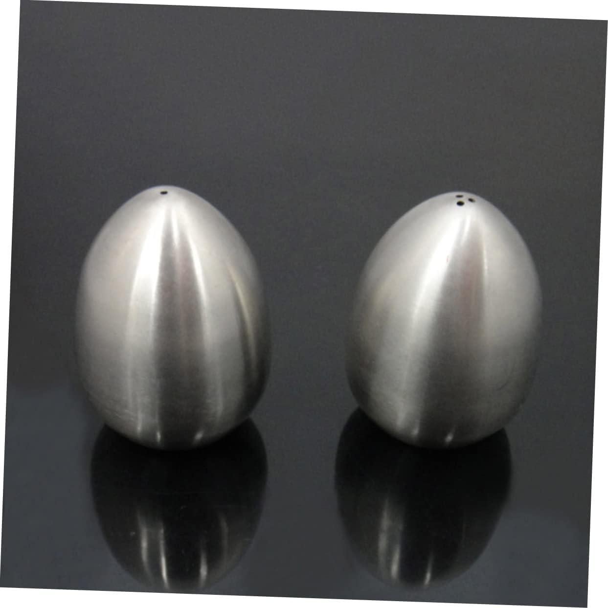 Botellas de Especias en Forma de Huevo Acero Inoxidable STOBAZA