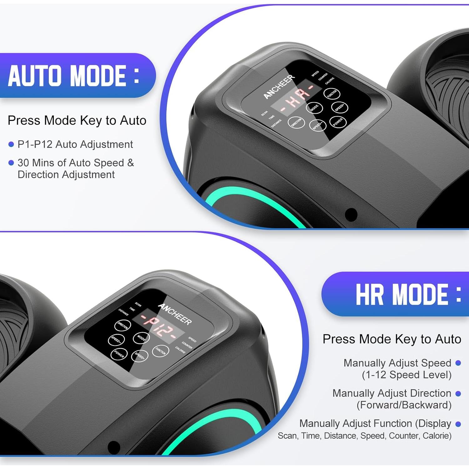 Máquina Elíptica Bajo Escritorio ANCHEER AMA006007, Compacta y Silenciosa