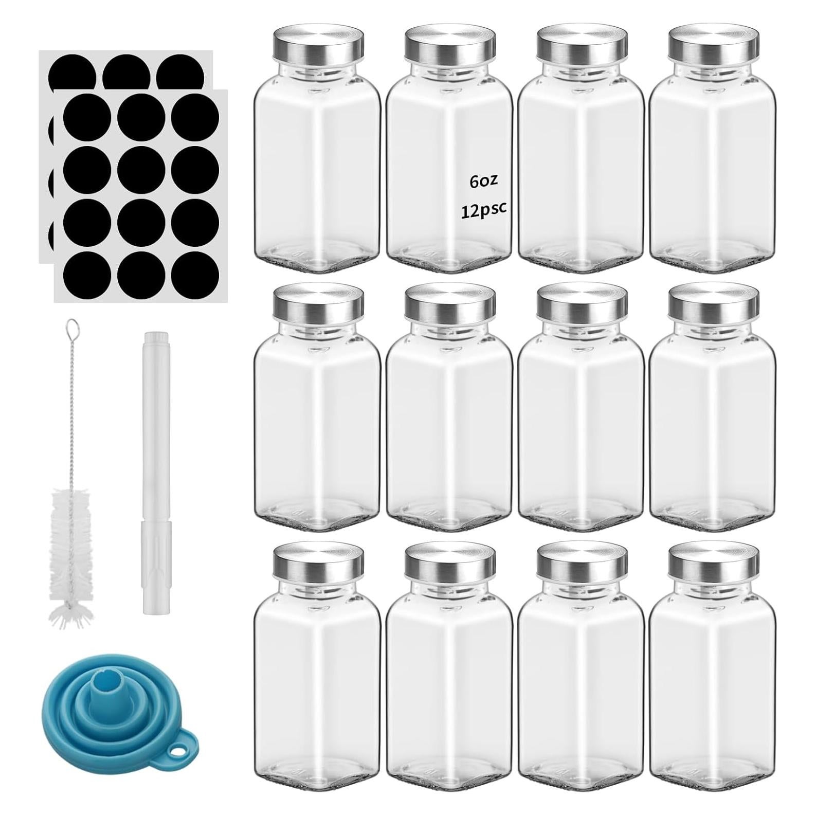 Set de 2 Tarros de Especias de Vidrio 6 oz eispapa con Tapas