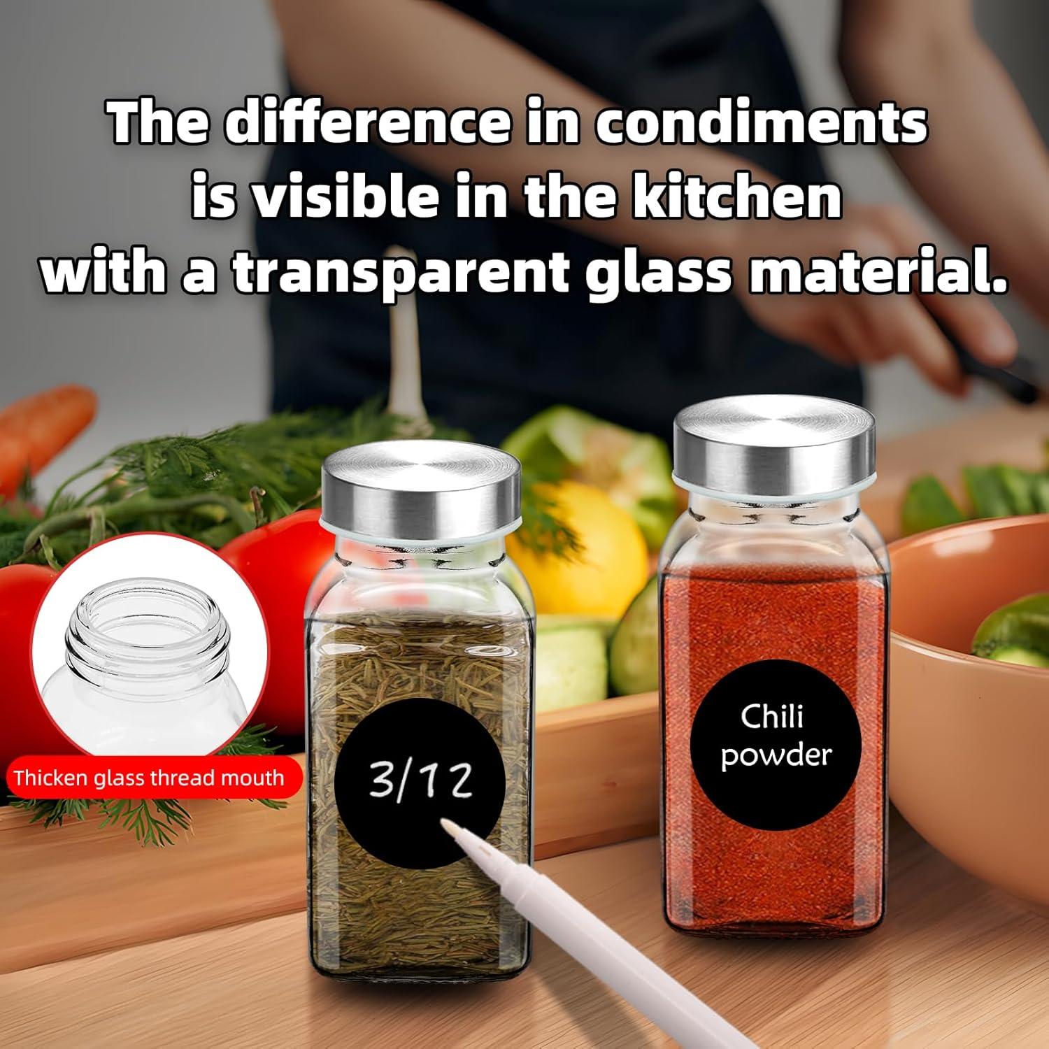 Set de 2 Tarros de Especias de Vidrio 6 oz eispapa con Tapas