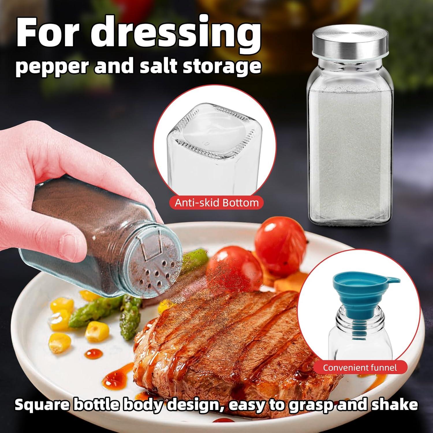 Set de 2 Tarros de Especias de Vidrio 6 oz eispapa con Tapas