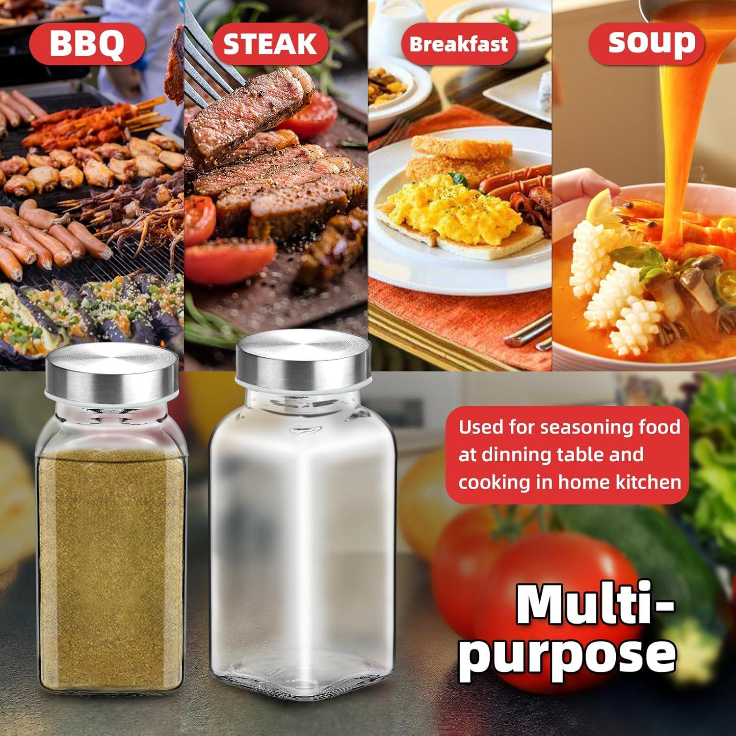 Set de 2 Tarros de Especias de Vidrio 6 oz eispapa con Tapas