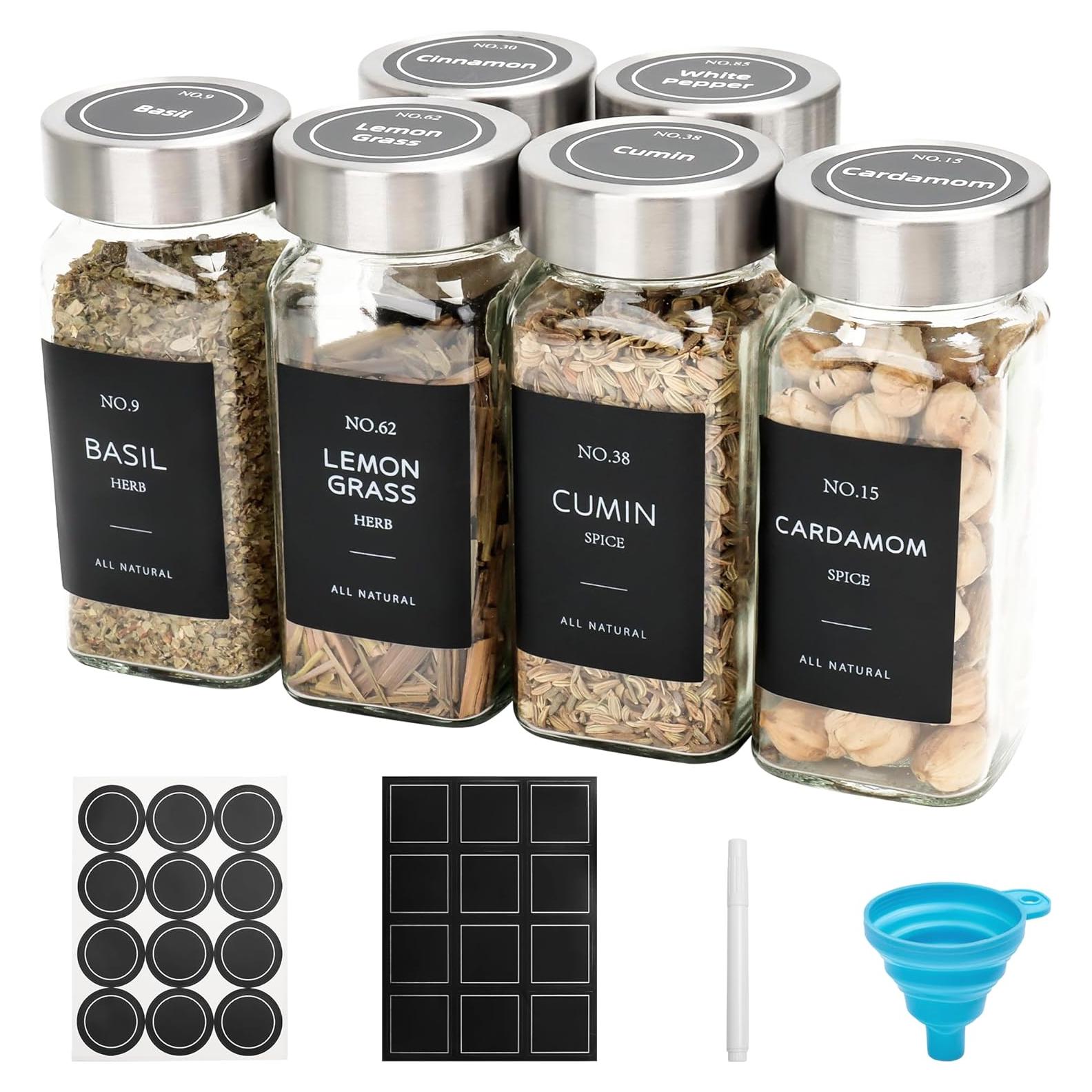 Set de 6 Tarros de Especias de Vidrio OHHLIHOME 118ml