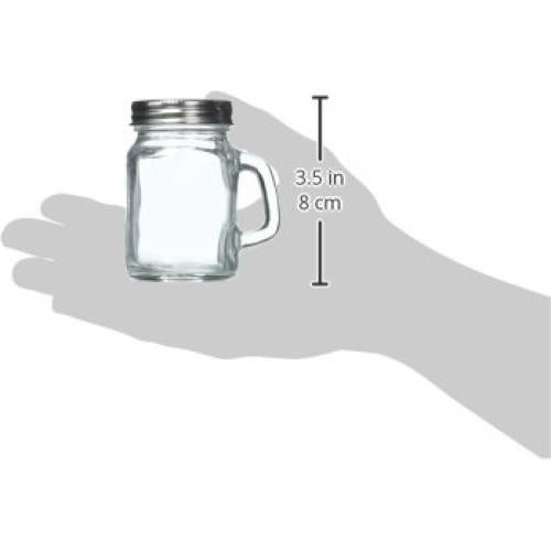 Shaker de vidrio Mason Tablecraft 120 g con tapa de metal