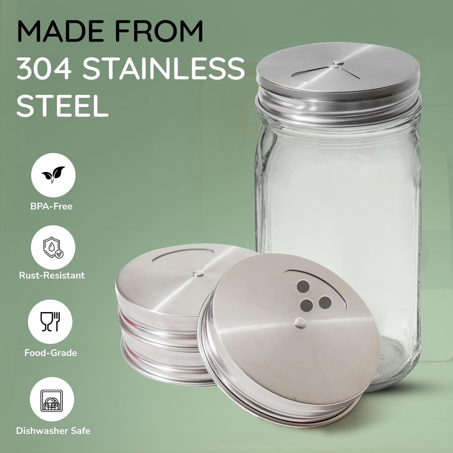 Tapa de Especias Ajustable ByteX Acero Inoxidable Paquete de 4