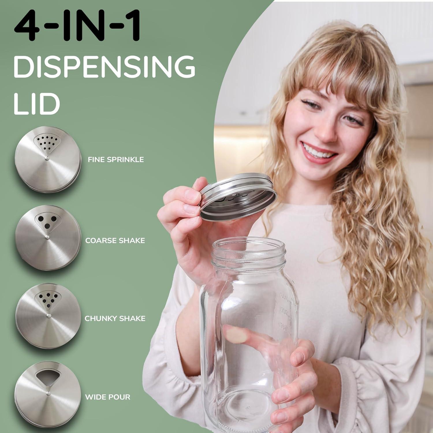 Tapa de Especias Ajustable ByteX Acero Inoxidable Paquete de 4