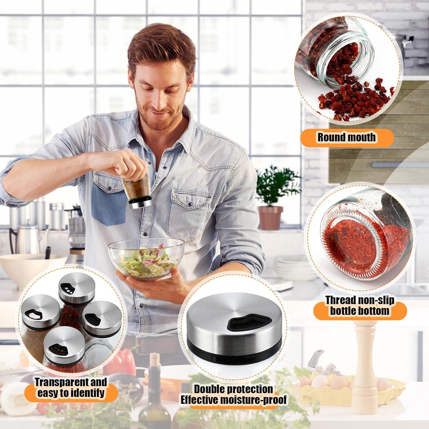 Juego de Saleros y Pimenteros Zhehao 6 Pcs Vidrio 180 ml