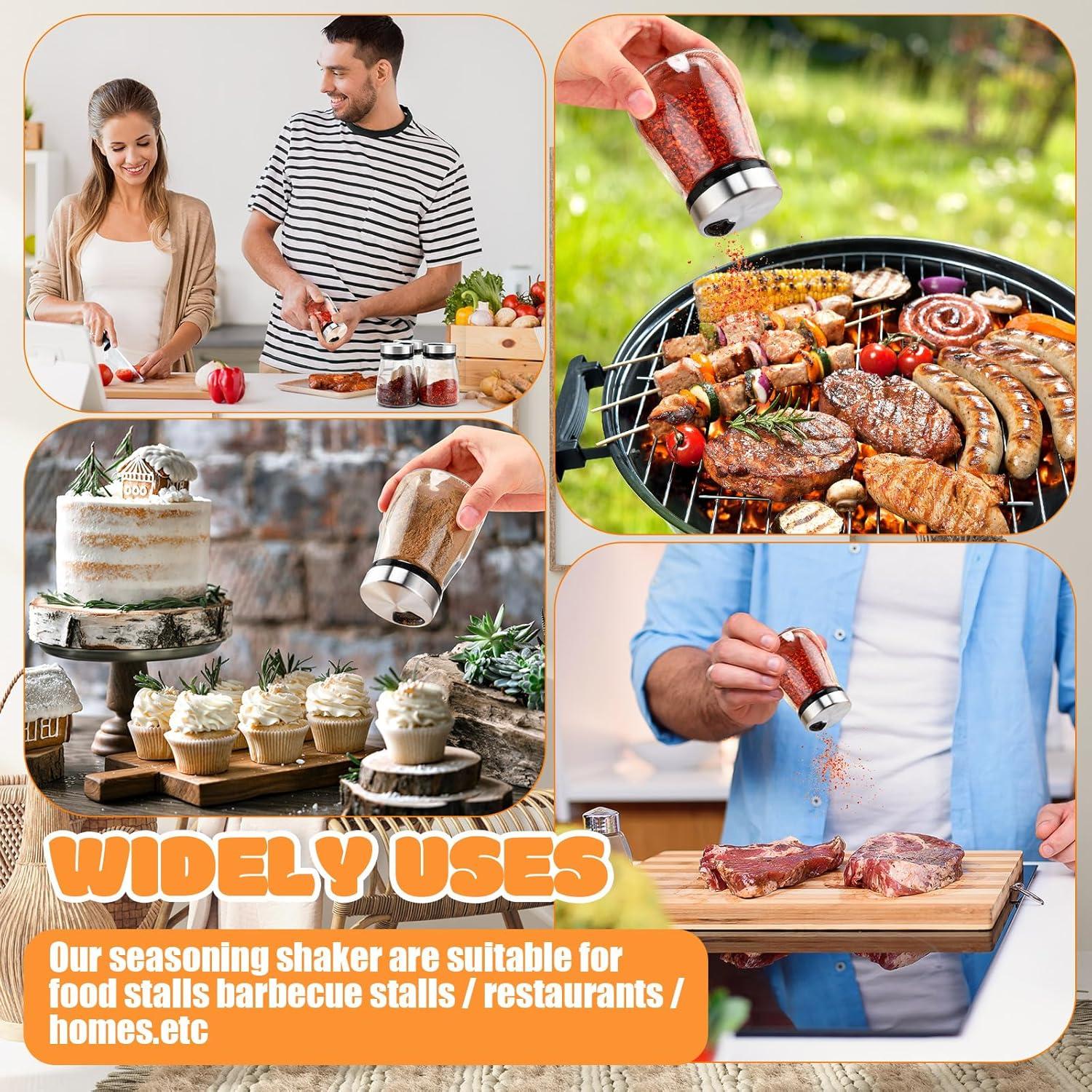 Juego de Saleros y Pimenteros Zhehao 6 Pcs Vidrio 180 ml