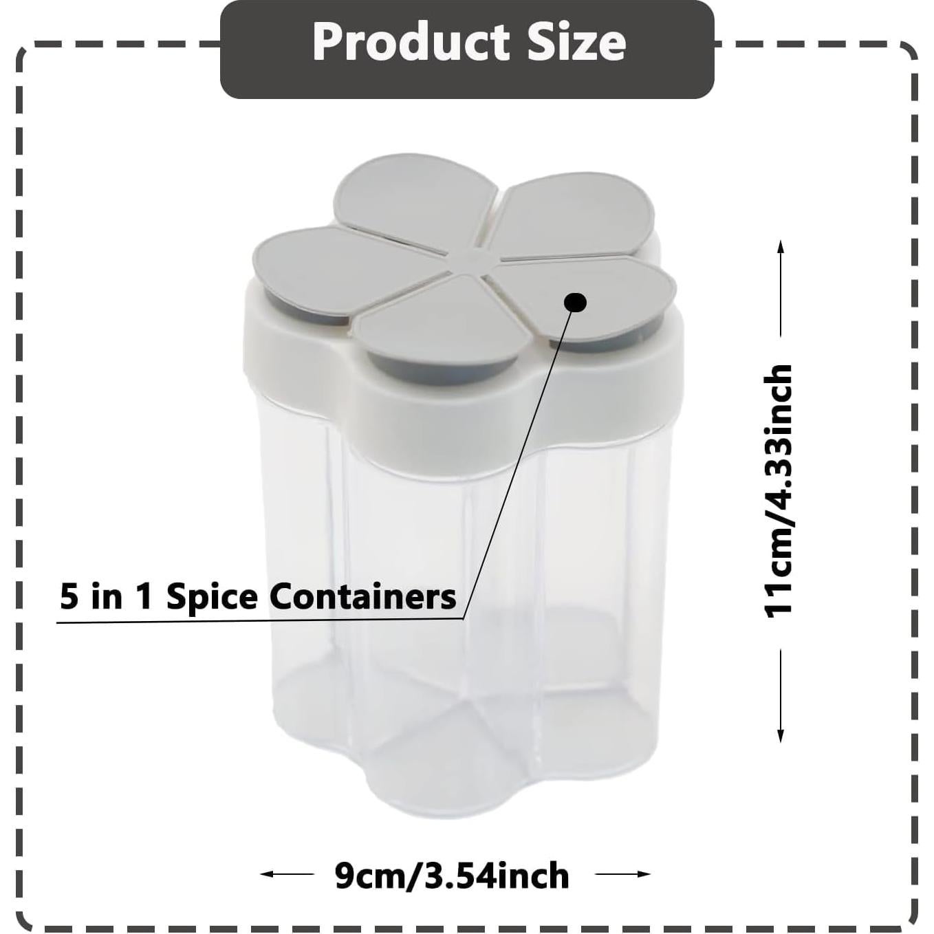 Contenedor de Especias 5 en 1 Tahonuss - 2 Piezas Portátil