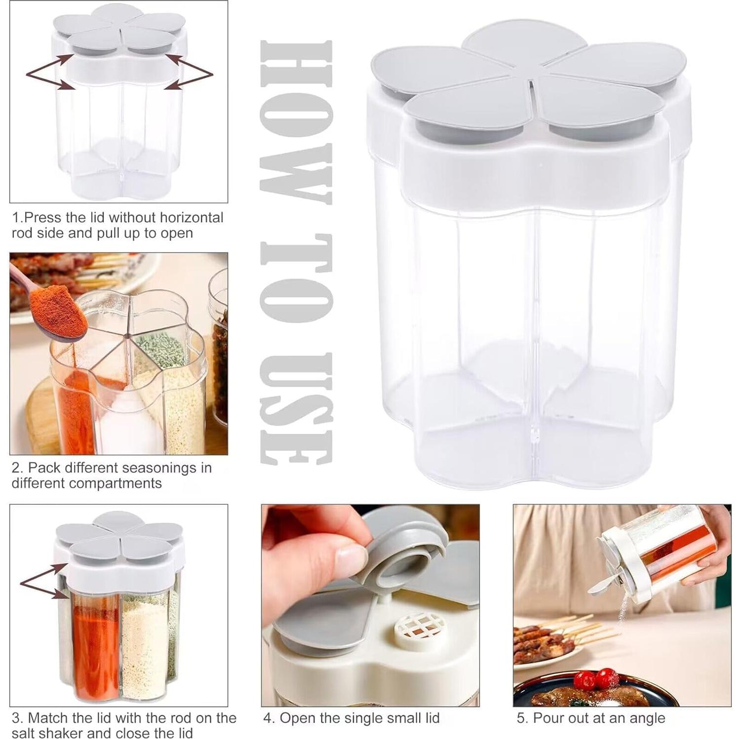 Contenedor de Especias 5 en 1 Tahonuss - 2 Piezas Portátil