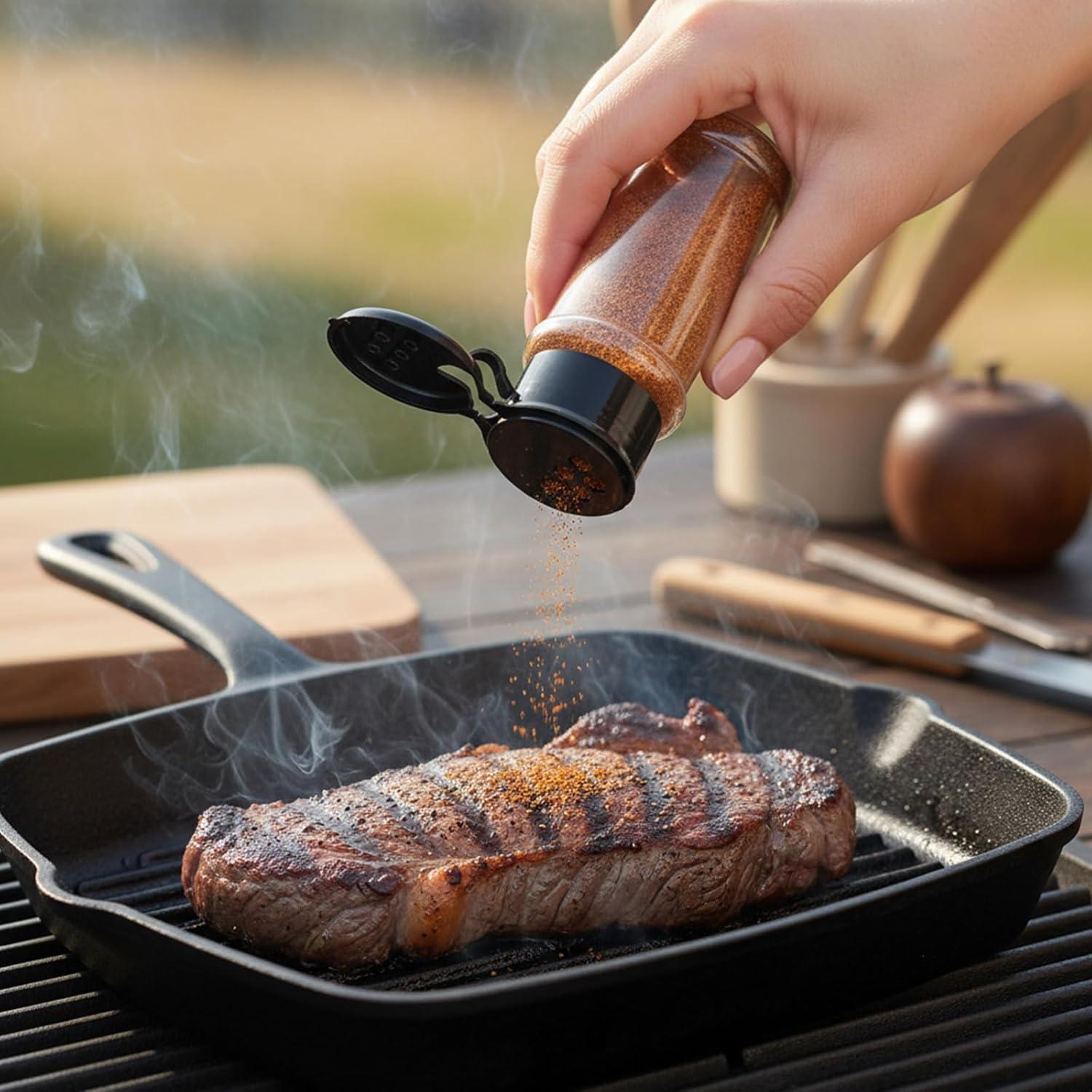 Paquete de 6 Tarros de Especias Plástico Transparente 90 ml