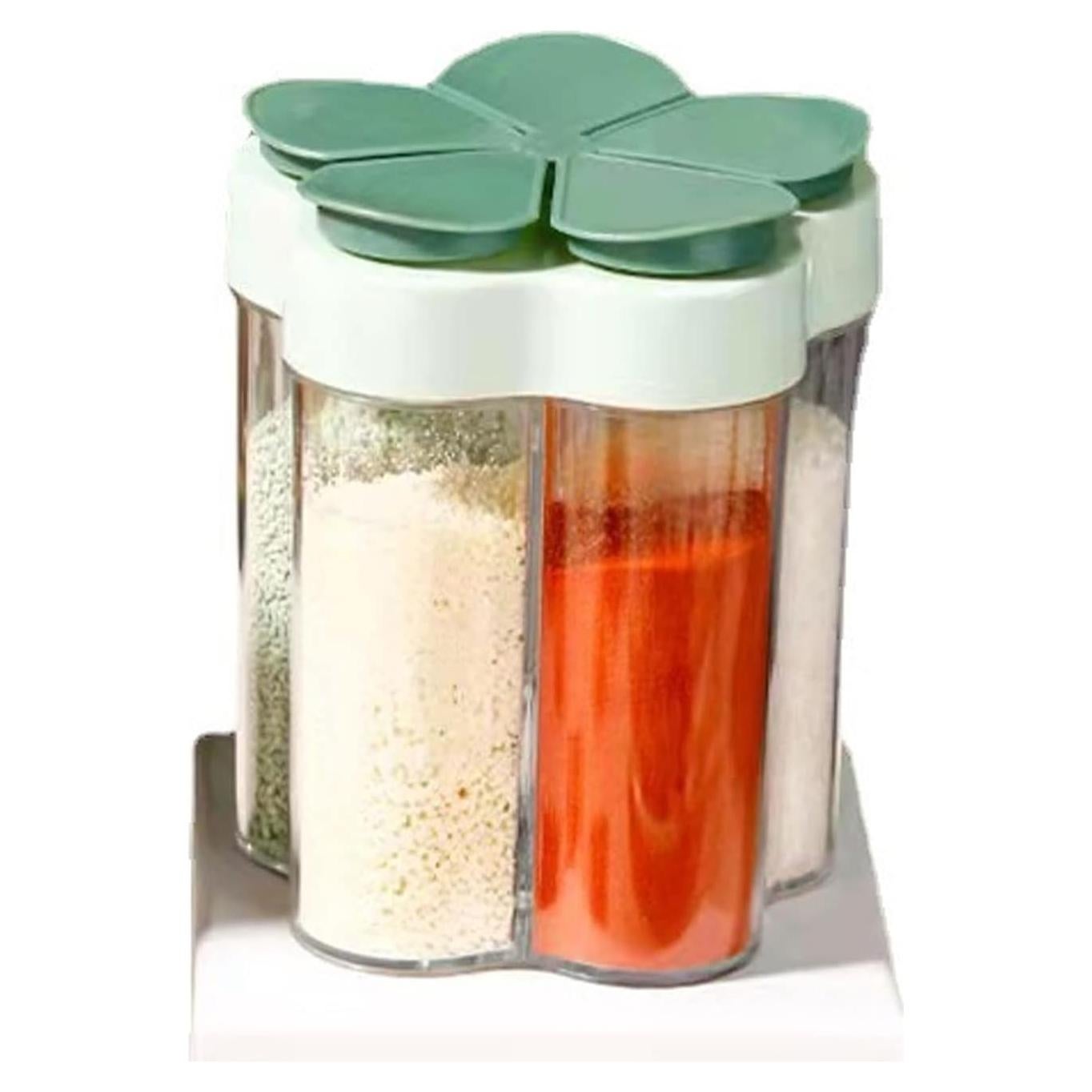 Contenedor de Especias 5 en 1 Verde con Tapa Hermética