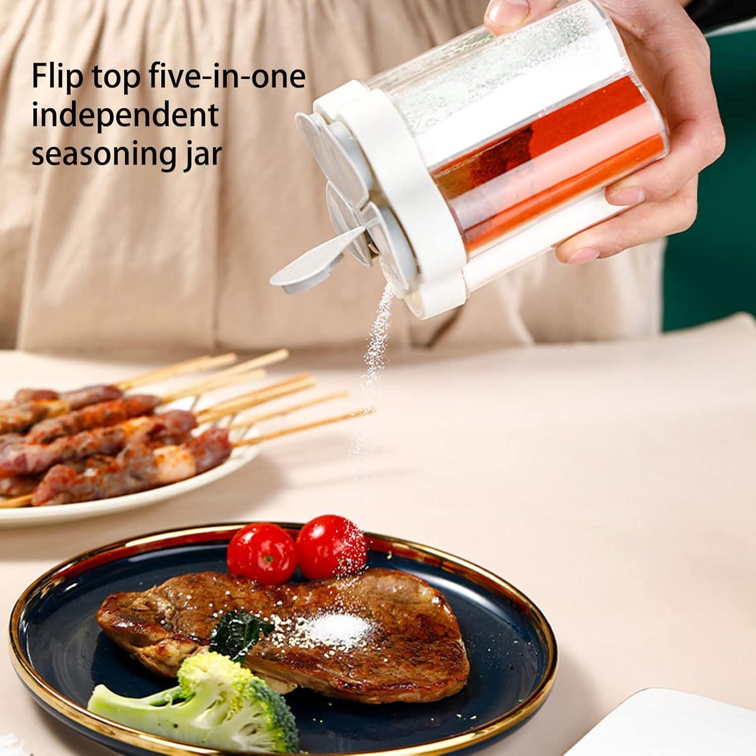 Contenedor de Especias 5 en 1 Verde con Tapa Hermética