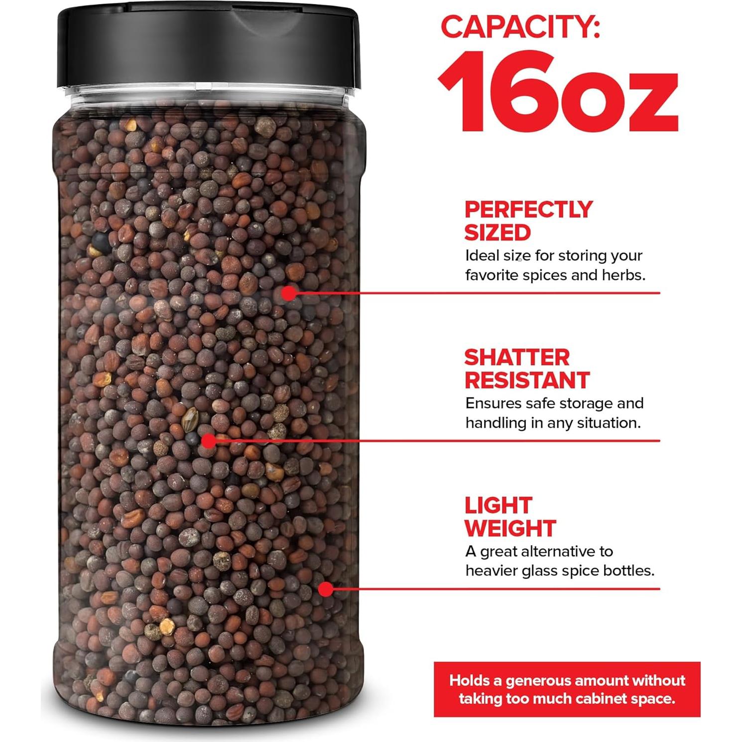 Paquete de 6 tarros de especias 473 ml Stock Your Home