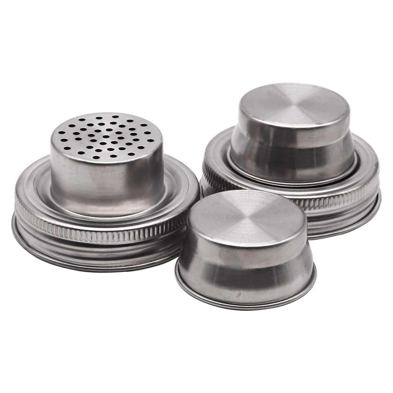 Paquete de 2 tapas de shaker Together-life de acero inoxidable