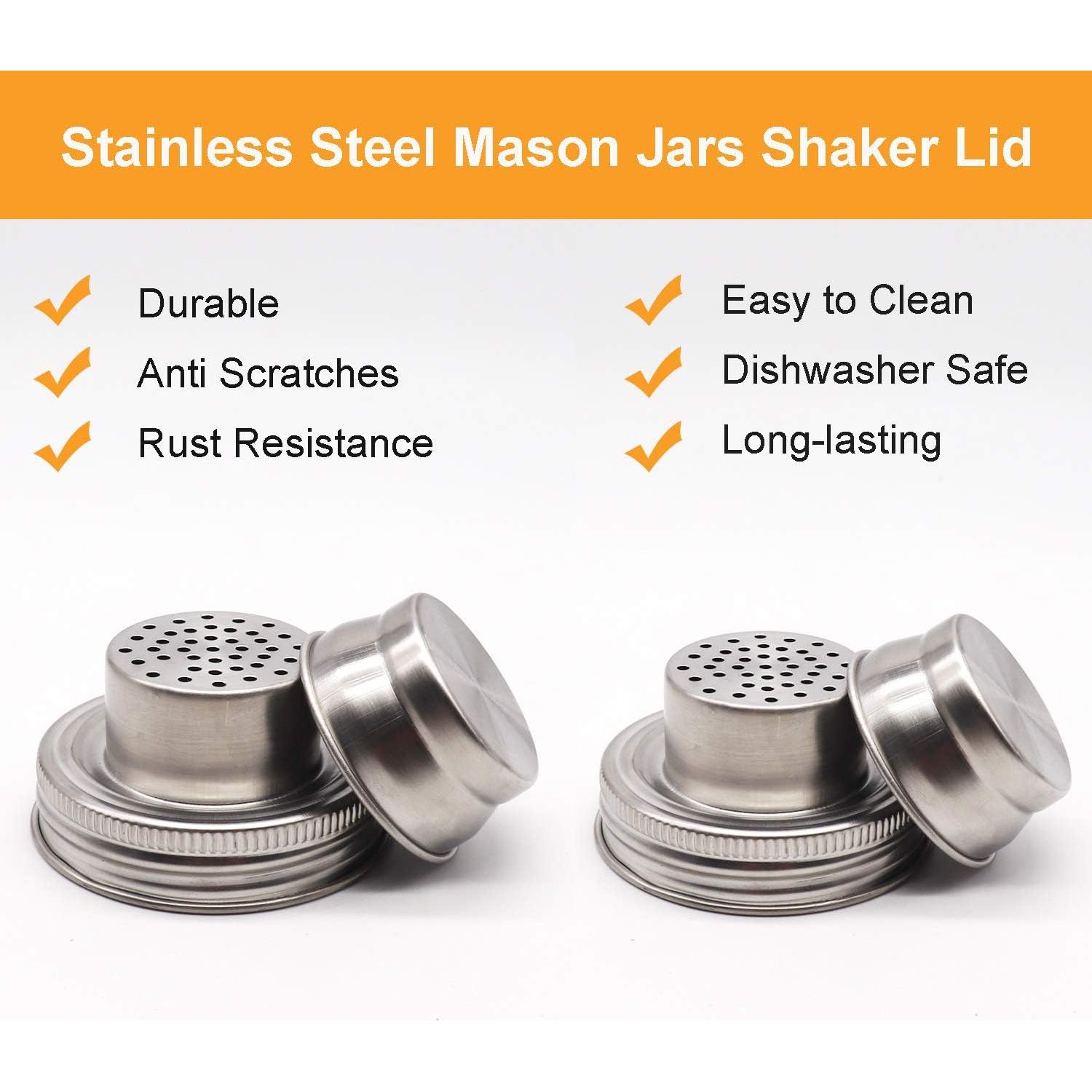 Paquete de 2 tapas de shaker Together-life de acero inoxidable