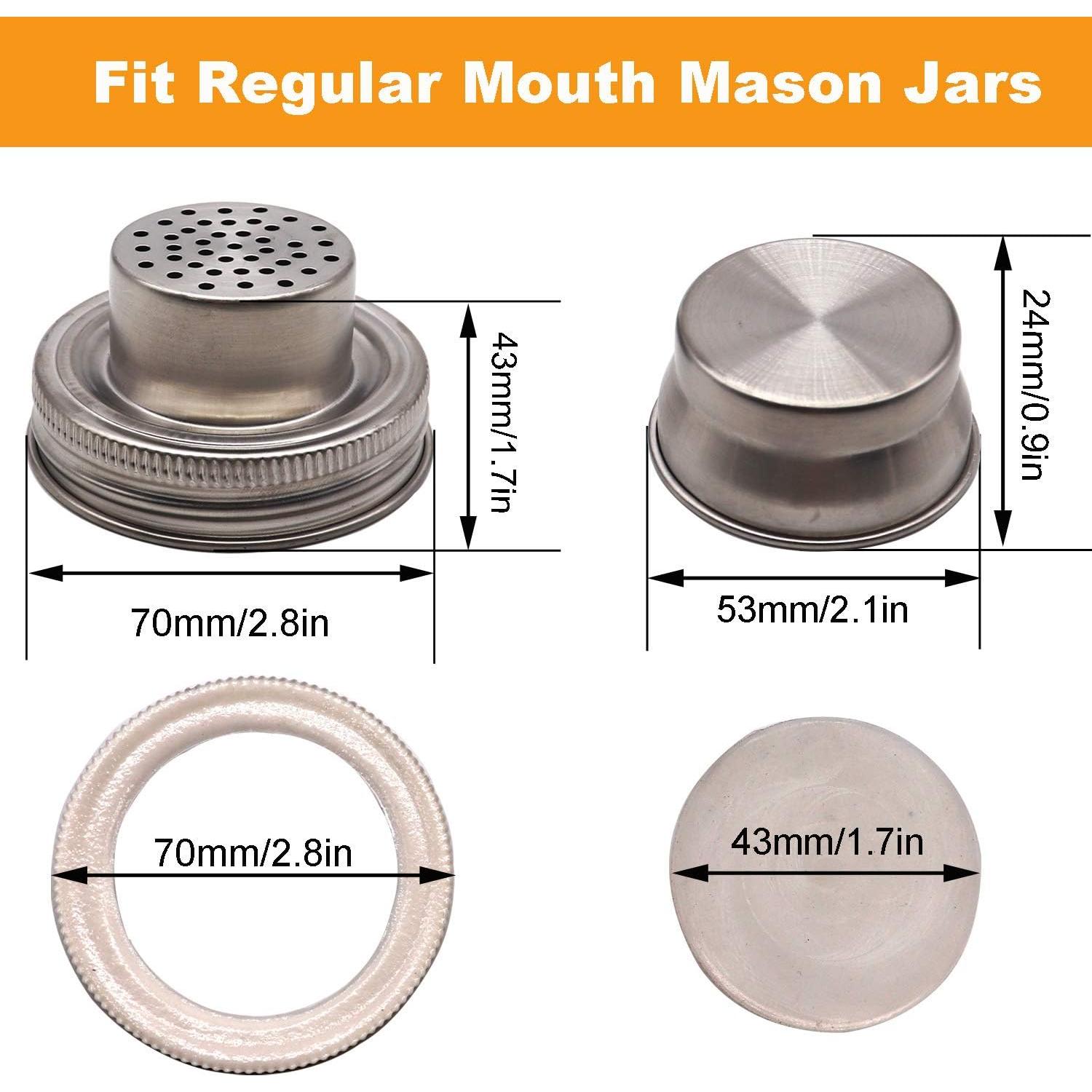 Paquete de 2 tapas de shaker Together-life de acero inoxidable